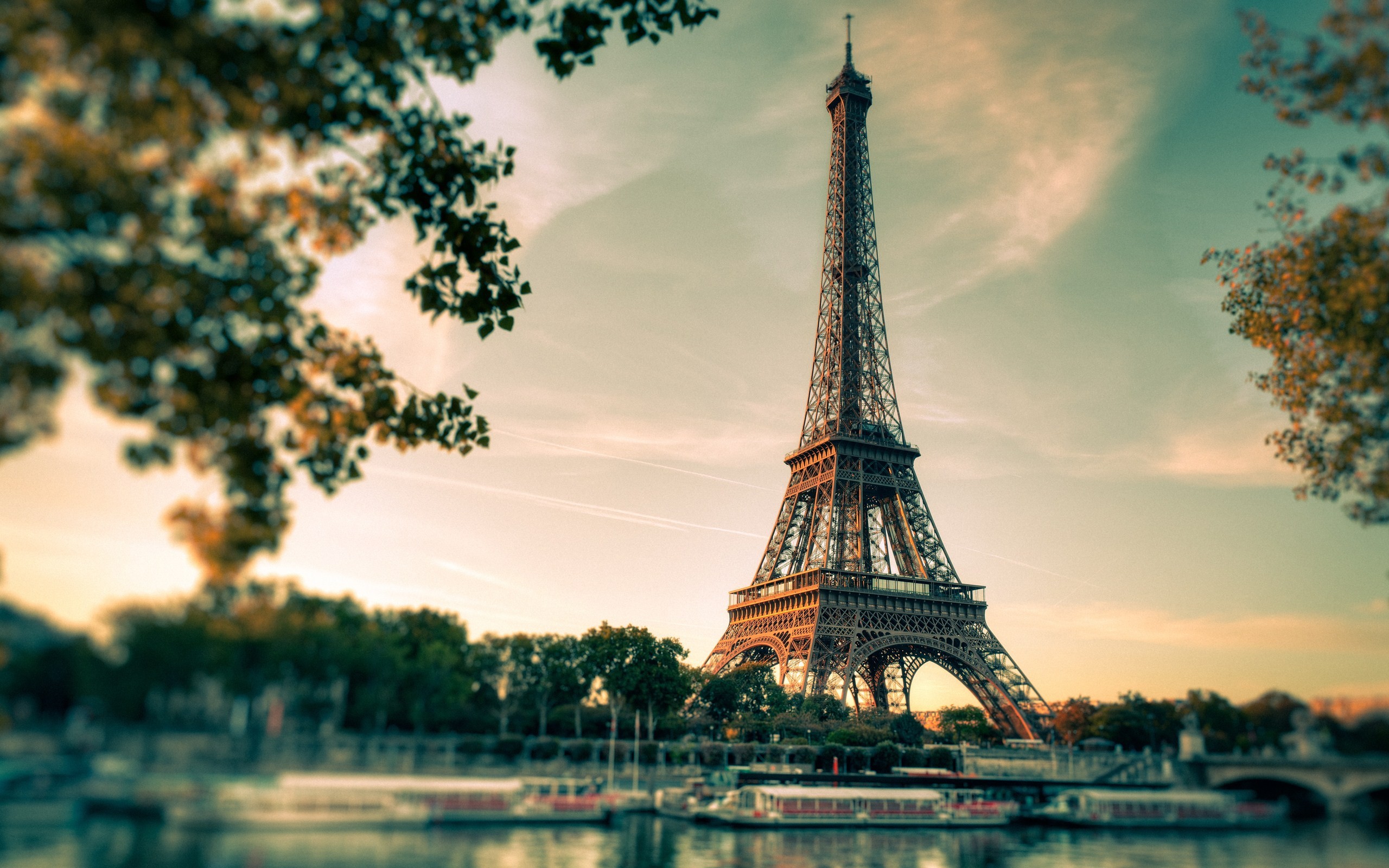 Torre Eiffel, Parigi, Francia, Senna, Vintage, 2K 1600p, sfondo desktop