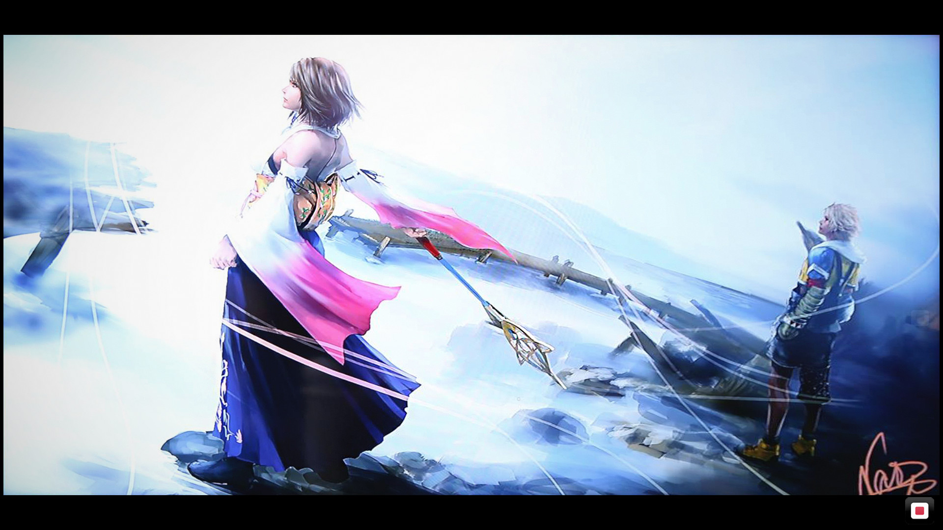 Yuna, Tidus, Final Fantasy X, Fan art, Danza, Full HD, sfondo per PC