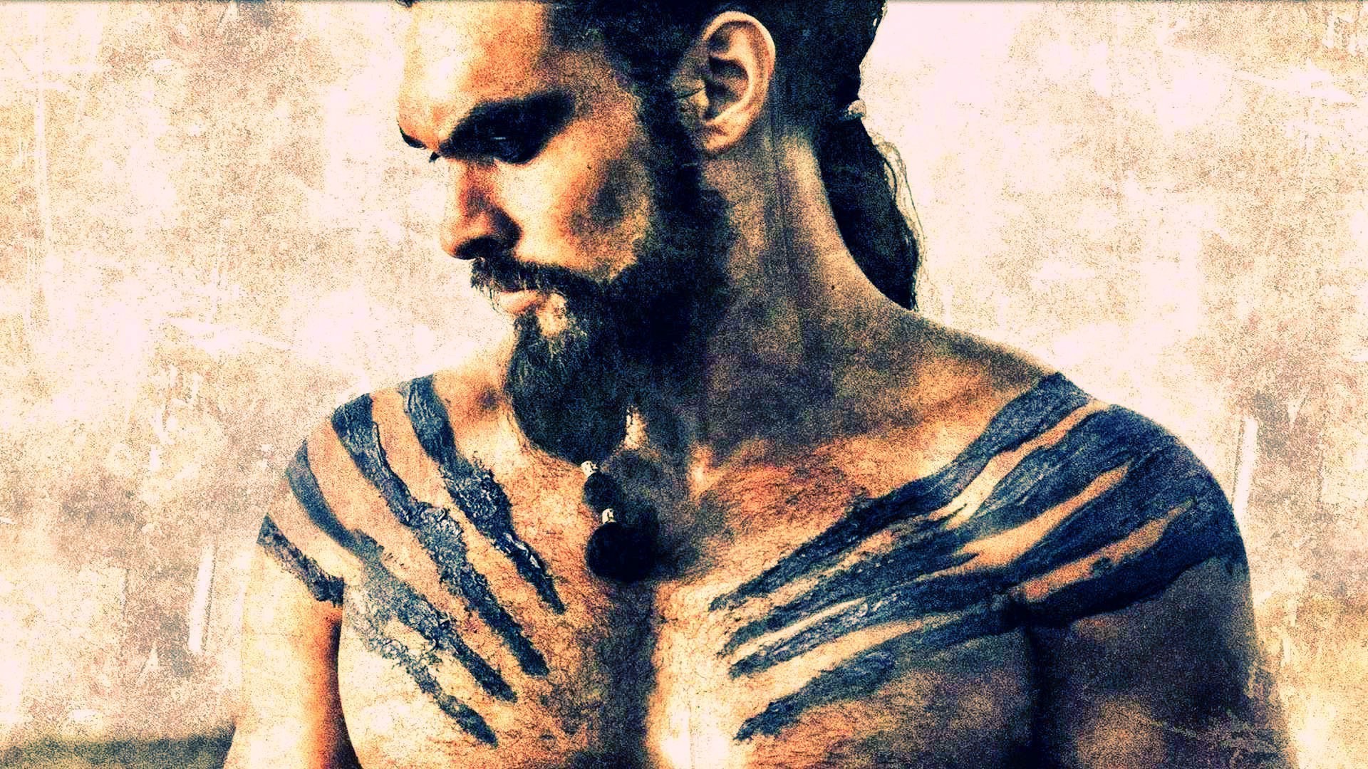 Khal Drogo, Jason Momoa, Il Trono di Spade, Ritratto, Full HD, sfondo per PC
