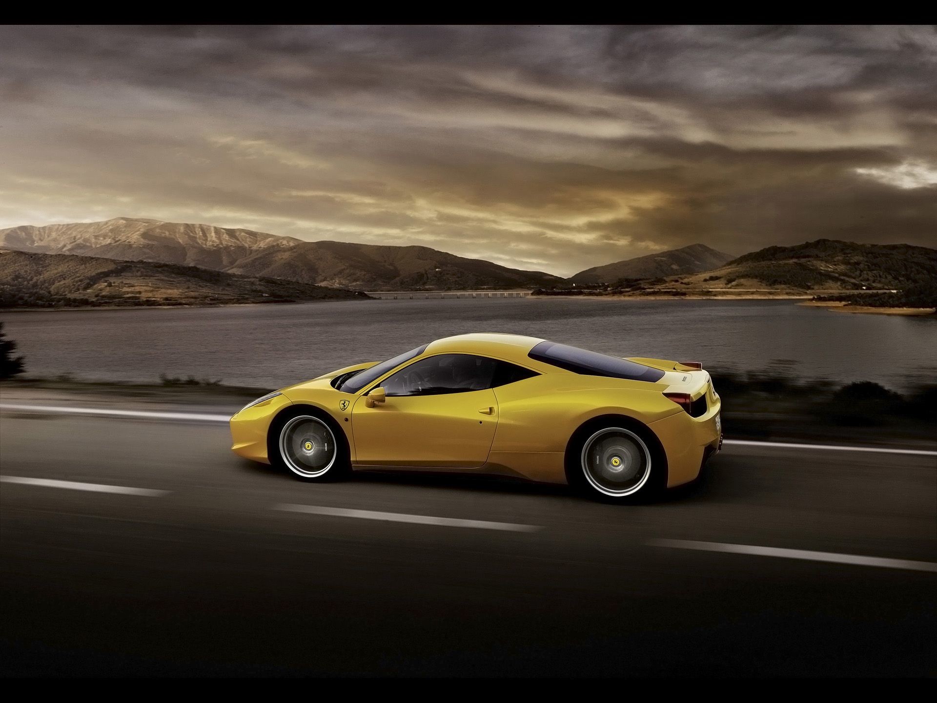 Ferrari 458 Italia, Ferrari, Supercar, Giallo, Full HD, schermata di blocco iPad