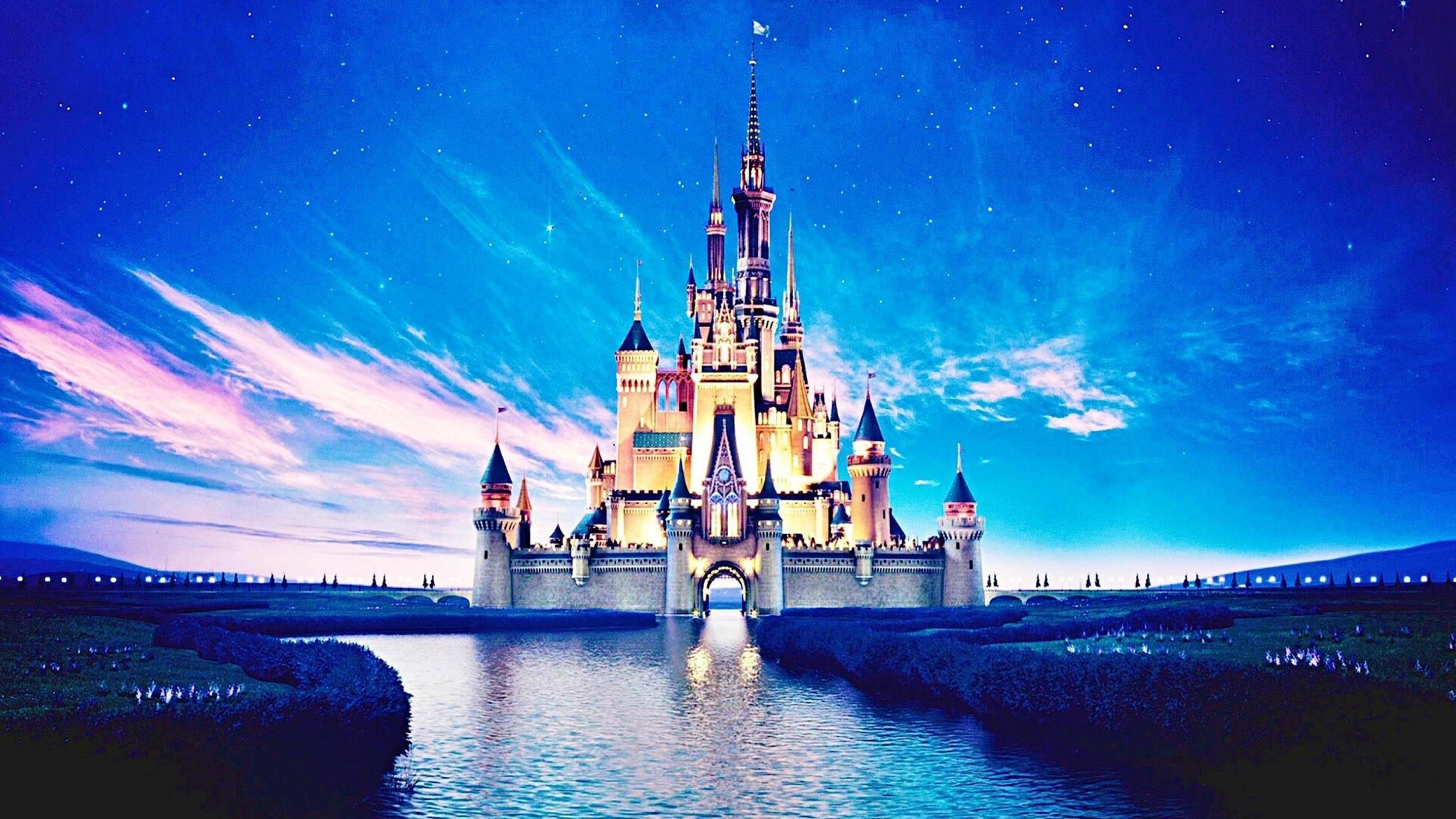 Castello di Cenerentola, Walt Disney World, Disney, Cielo stellato, Lago, sfondo per portatile
