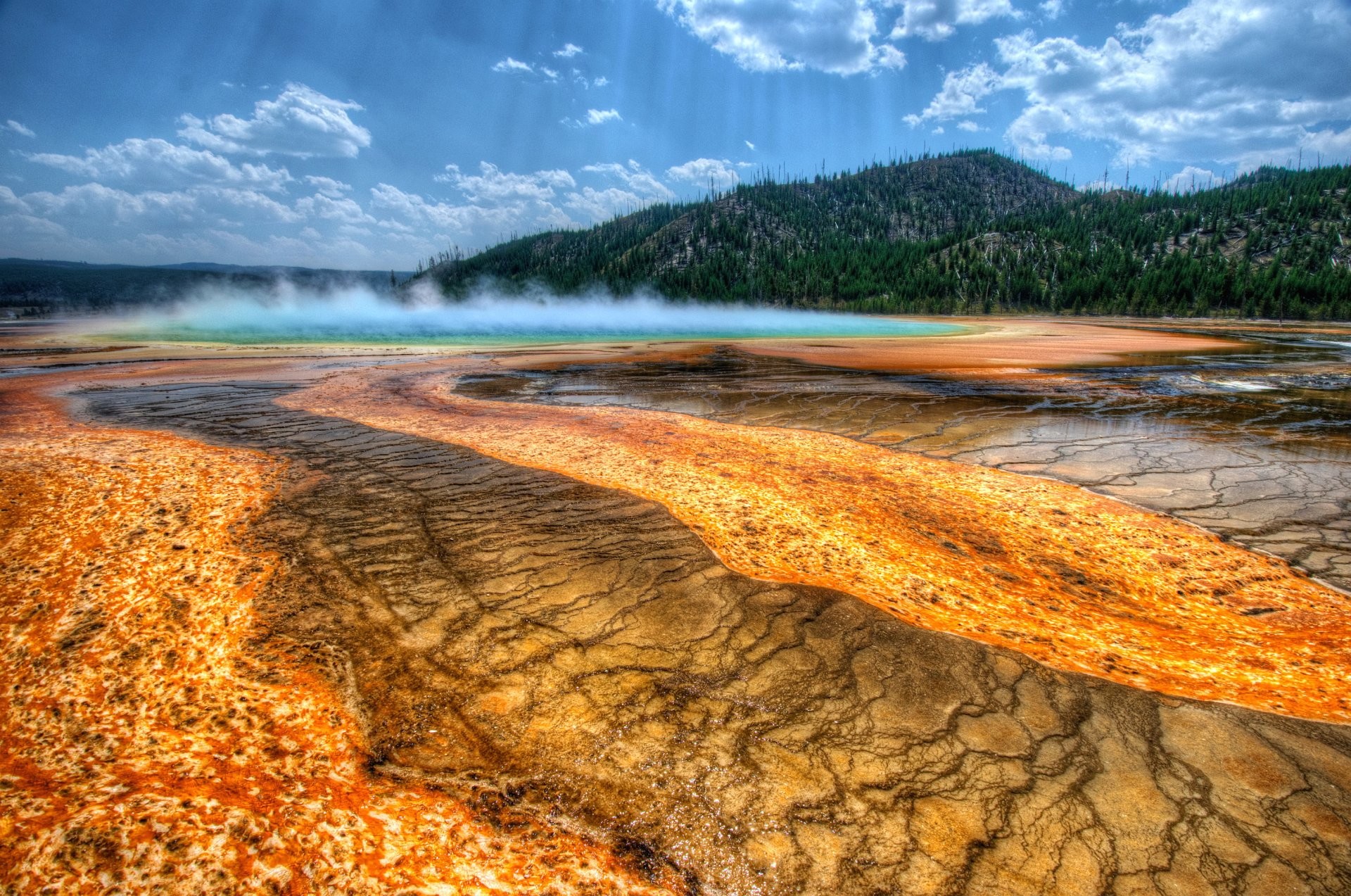 Grand Prismatic Spring, Parco nazionale di Yellowstone, Sorgente termale, Stati Uniti, sfondo desktop