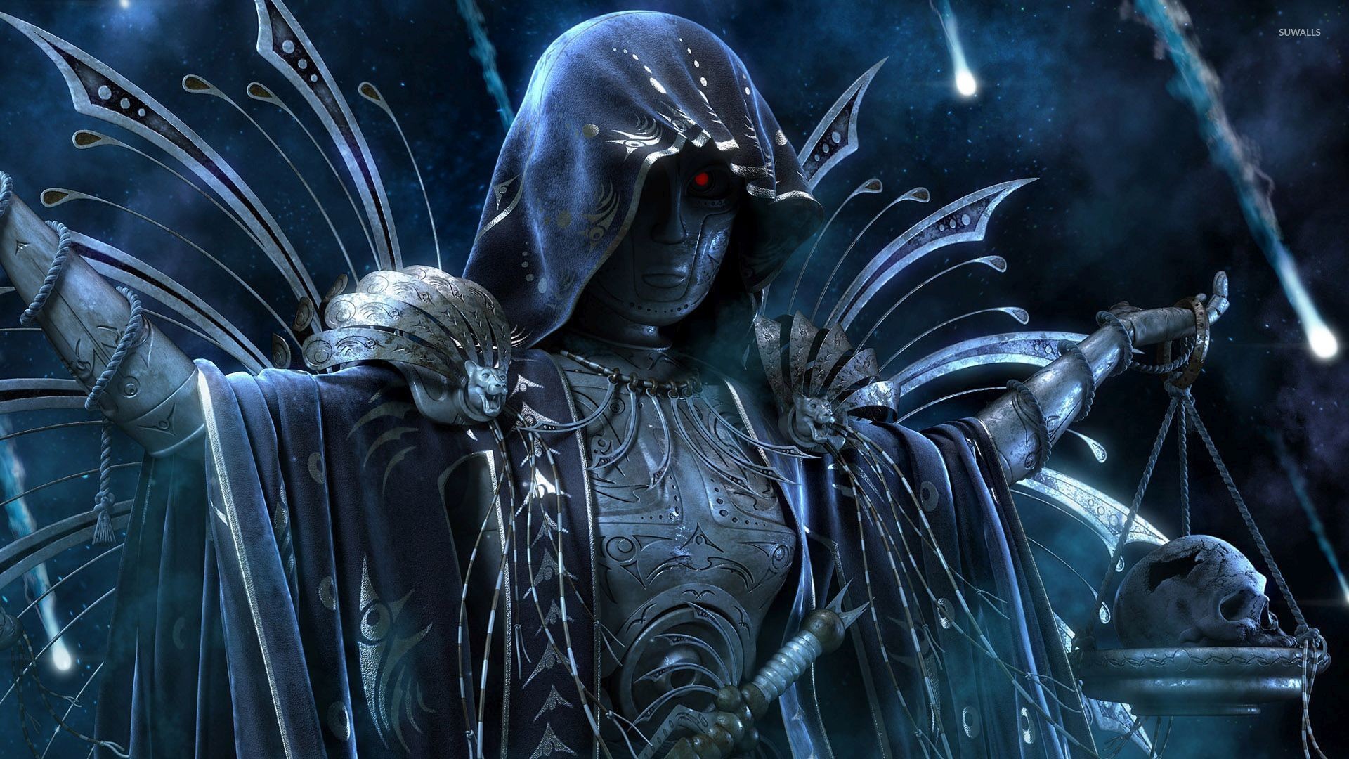 Guerriera incappucciata, Bilancia, Giustizia, Fantasy, Full HD, wallpaper per PC