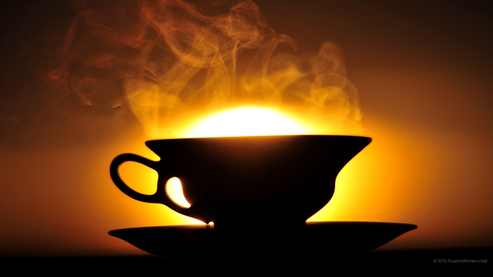 Tazza, Silhouette, Vapore, Controluce, sfondo Full HD per computer