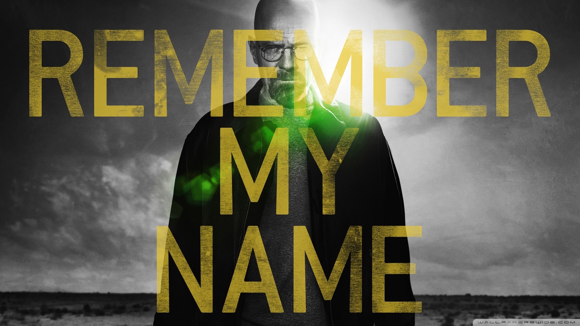 Walter White, Remember My Name, Breaking Bad, Bianco e nero, Tipografia, sfondo Windows 11