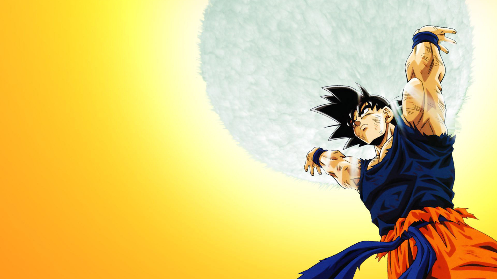 Son Goku, Genkidama, Dragon Ball Z, Sfera di energia, Giallo, Full HD, wallpaper desktop
