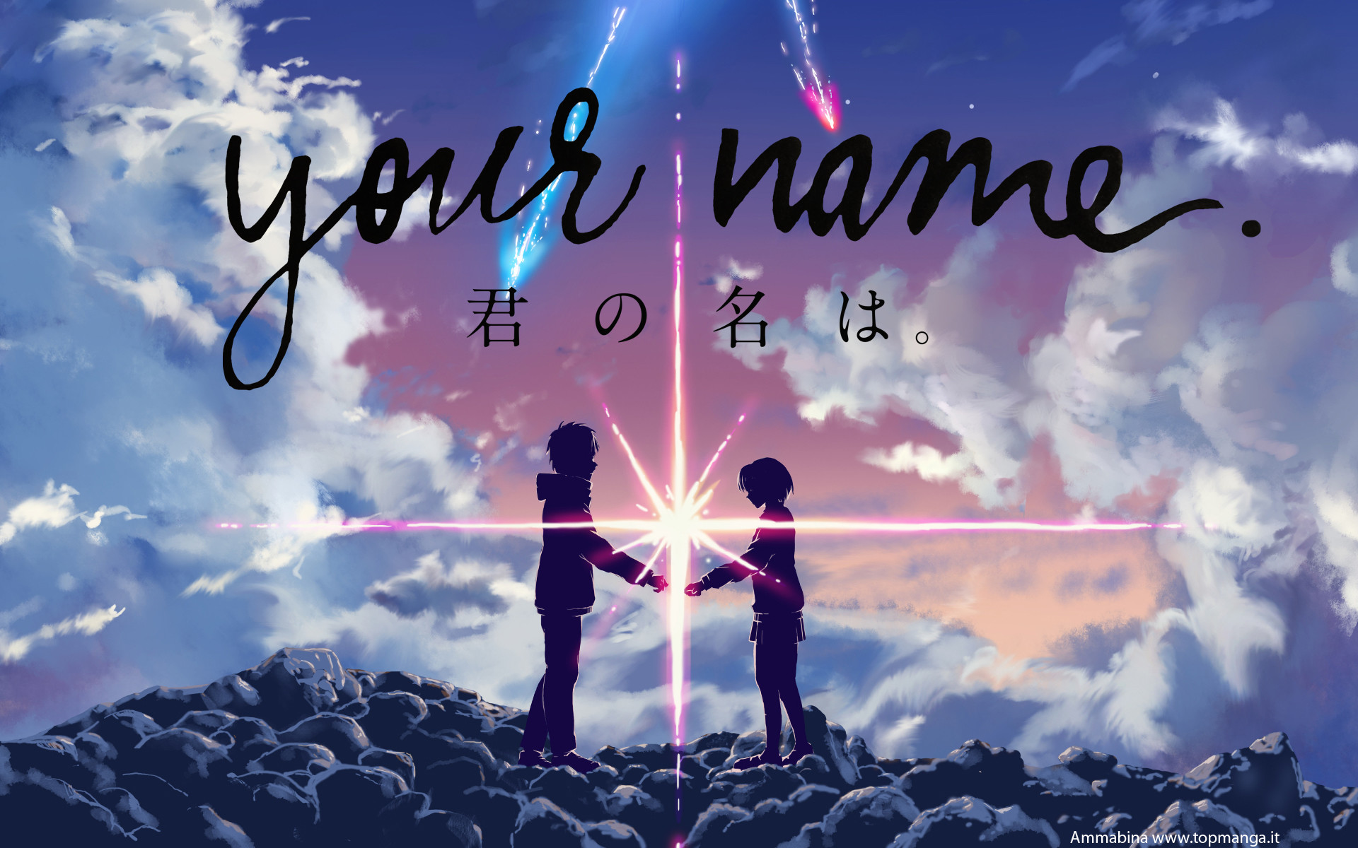 Your Name., Kimi no na wa., Taki Tachibana, Mitsuha Miyamizu, Makoto Shinkai, Cometa, sfondo Full HD