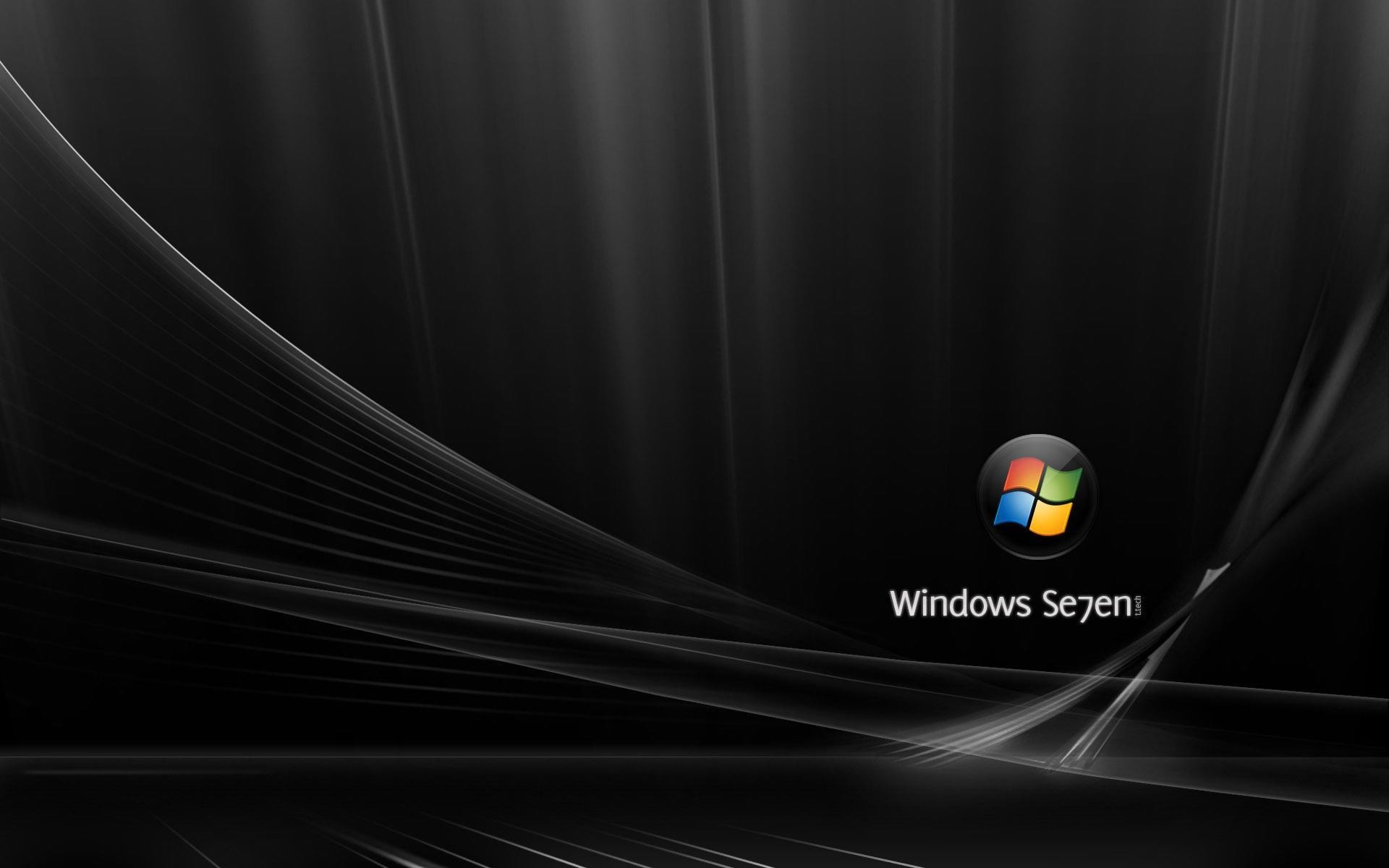 Windows 7, Windows Seven, Bianco e nero, Linee curve, 1920x1200, immagine di sfondo