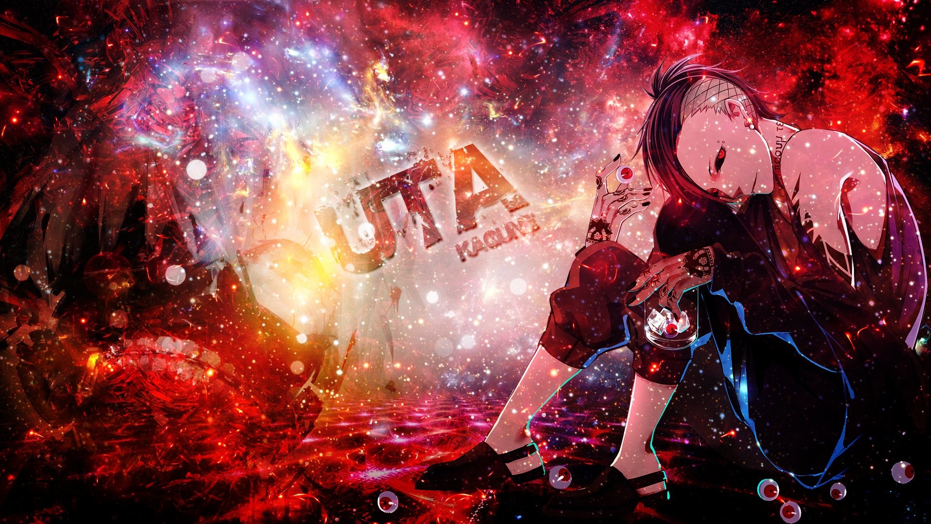 Uta, Tokyo Ghoul, Galassia, Arte digitale, 1920x1080, immagine di sfondo