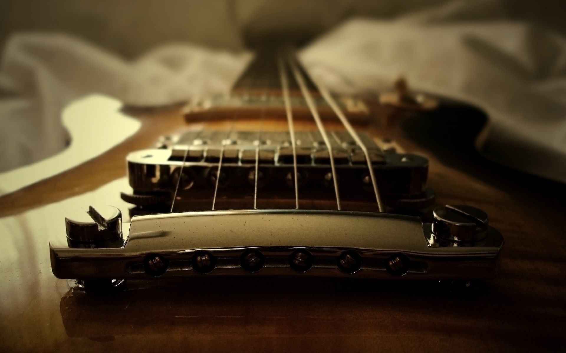 Chitarra elettrica, Ponte, Corde, Primo piano, 16:10 Full HD, sfondo widescreen