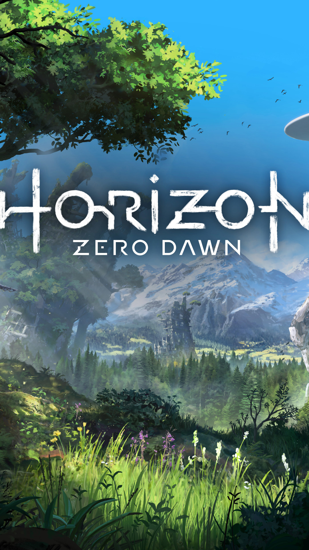 Horizon Zero Dawn, Logo, Paesaggio, Full HD, sfondo verticale per cellulare