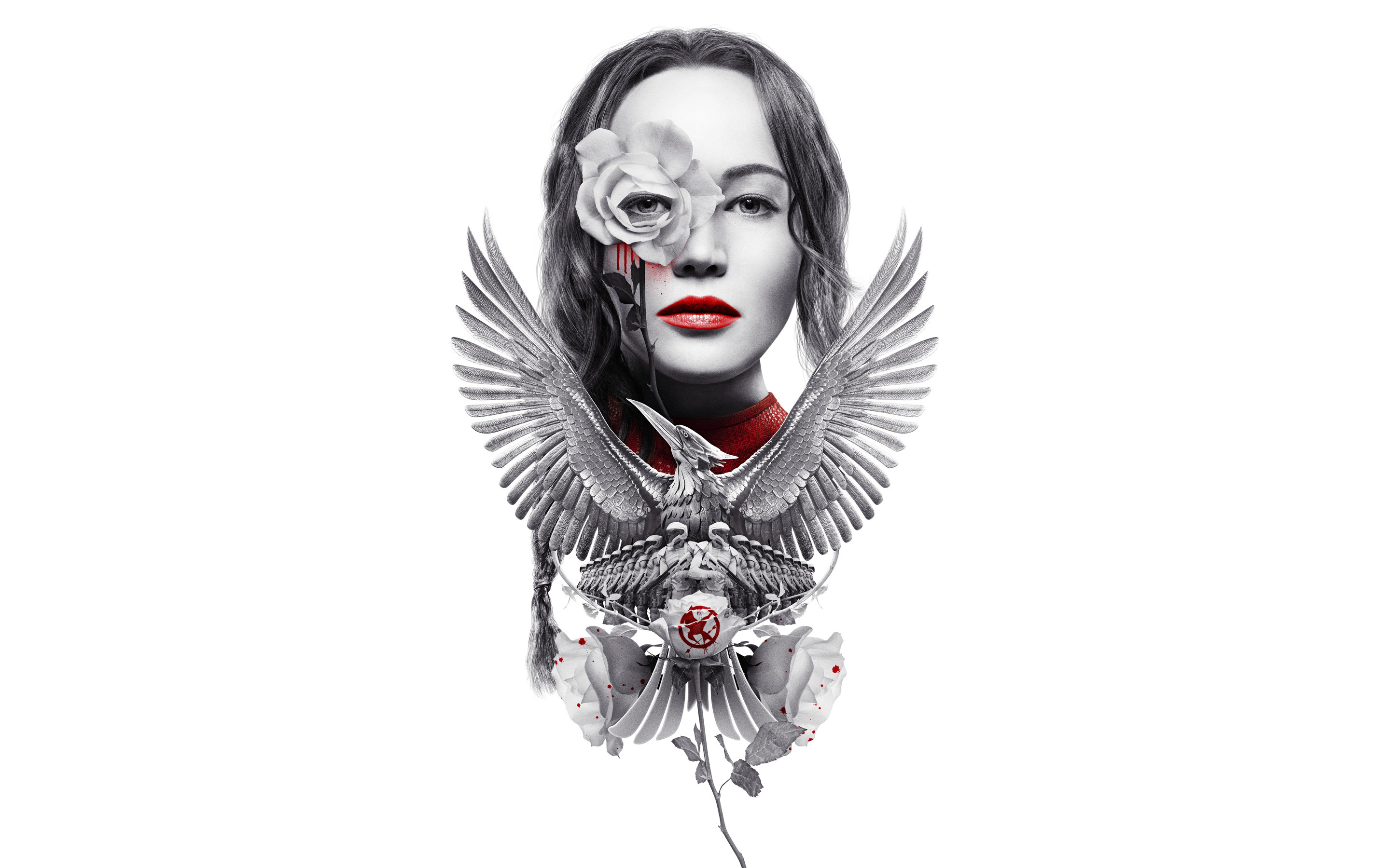 Jennifer Lawrence, Katniss Everdeen, Hunger Games, Ghiandaia imitatrice, Arte digitale, immagine di sfondo