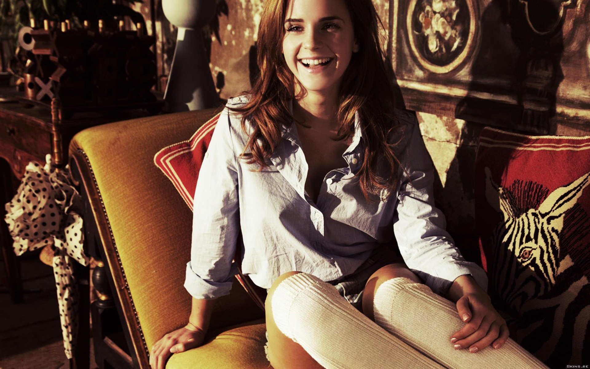 Emma Watson, Sorriso, Interni barocchi, 16:10 Full HD, sfondo widescreen