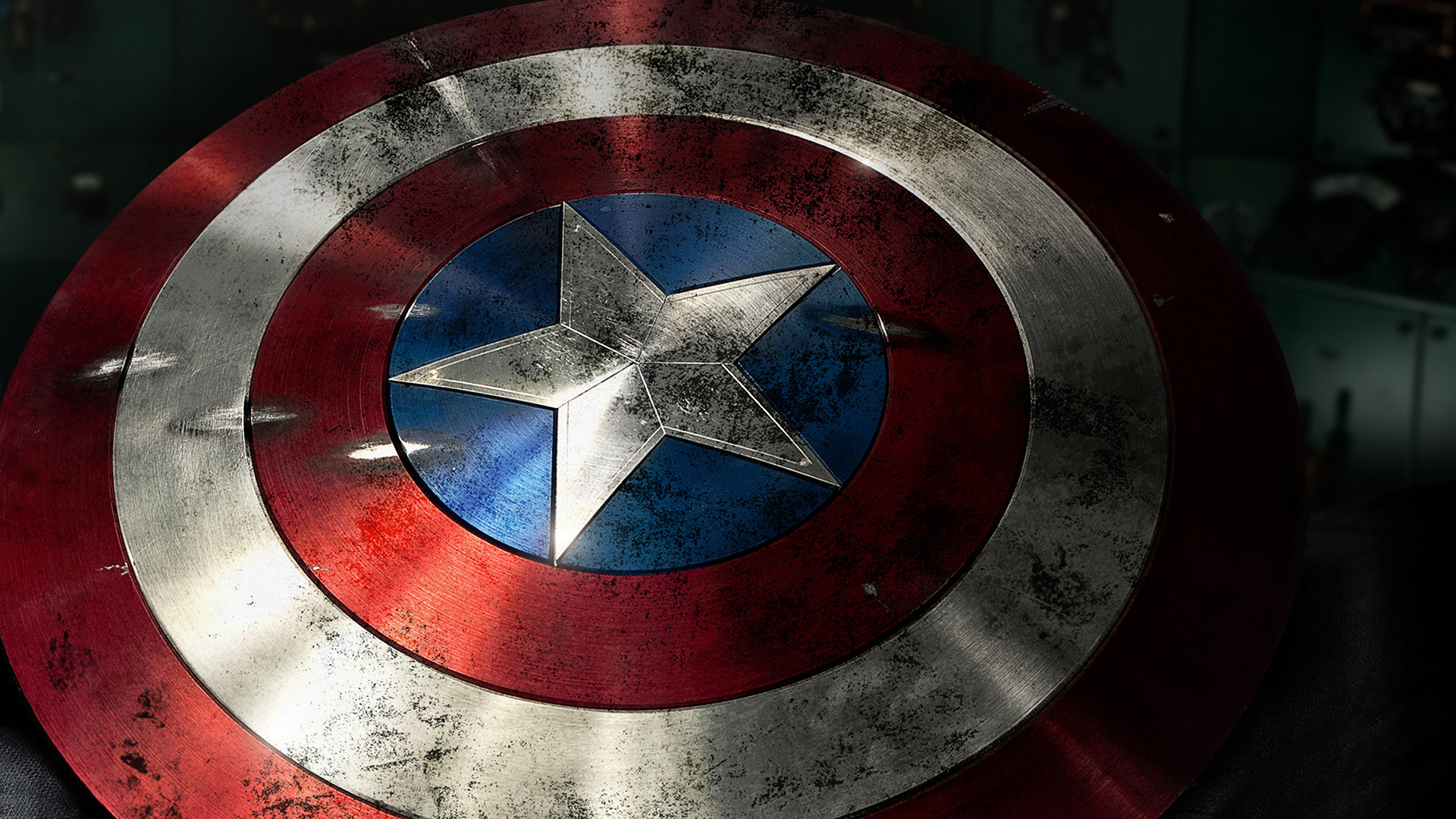 Scudo di Capitan America, Capitan America, Primo piano, Metallo, sfondo Full HD per computer
