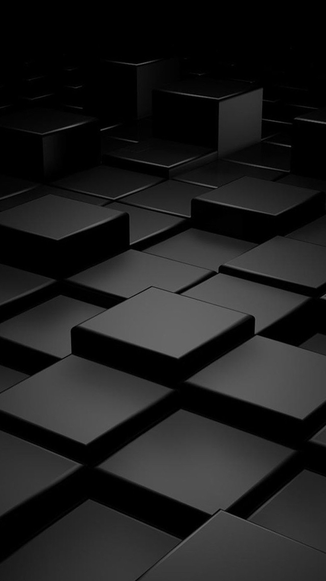 Cubi 3D, Nero, Geometrico, immagine di sfondo iPhone 6