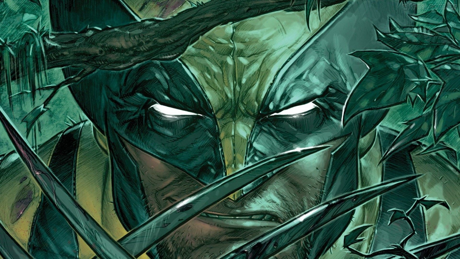 Wolverine, Marvel Comics, Artigli, Verde, 16:9 Full HD, sfondo widescreen