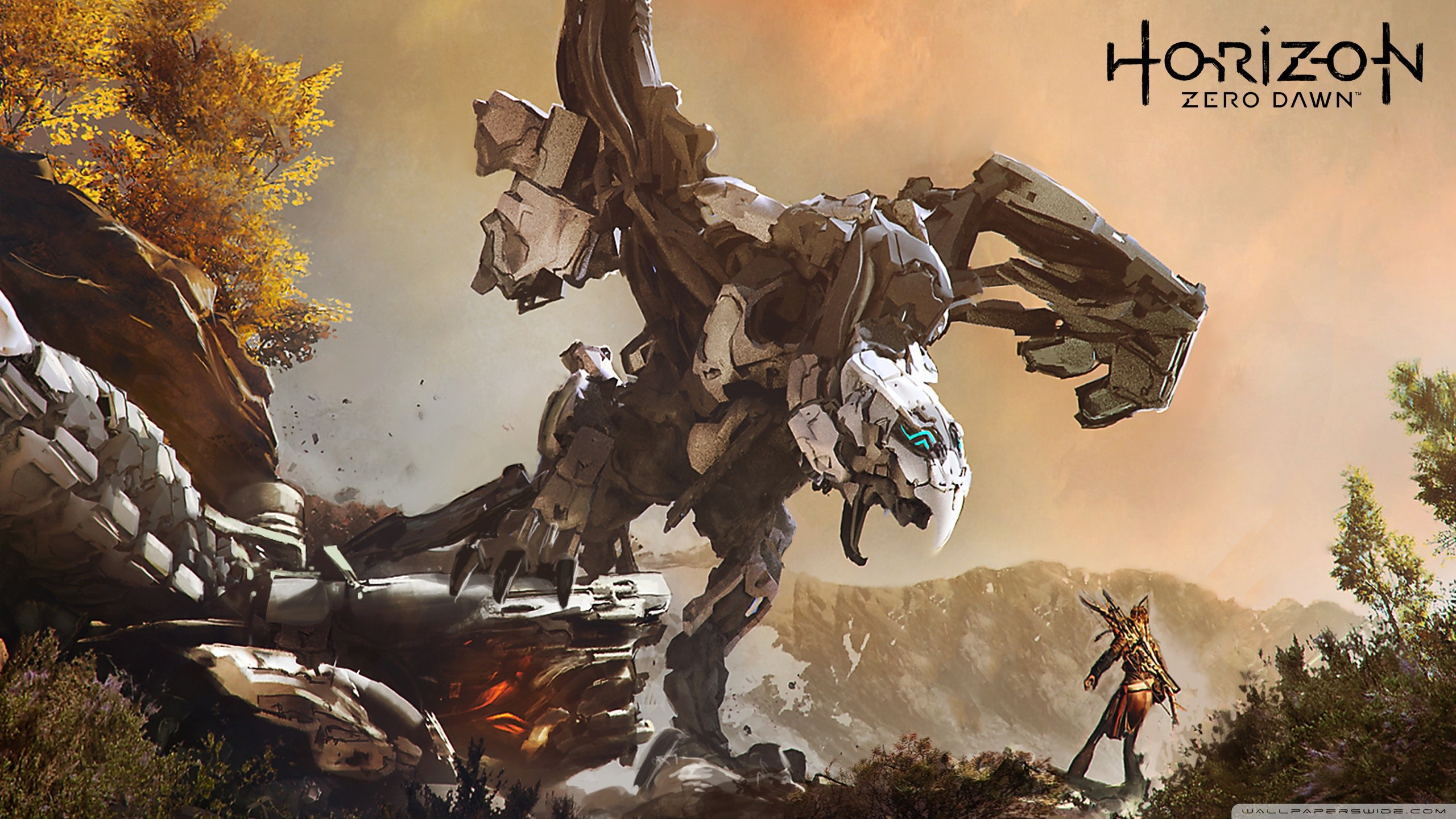 Aloy, Horizon Zero Dawn, Thunderjaw, Logo, 2K, wallpaper desktop