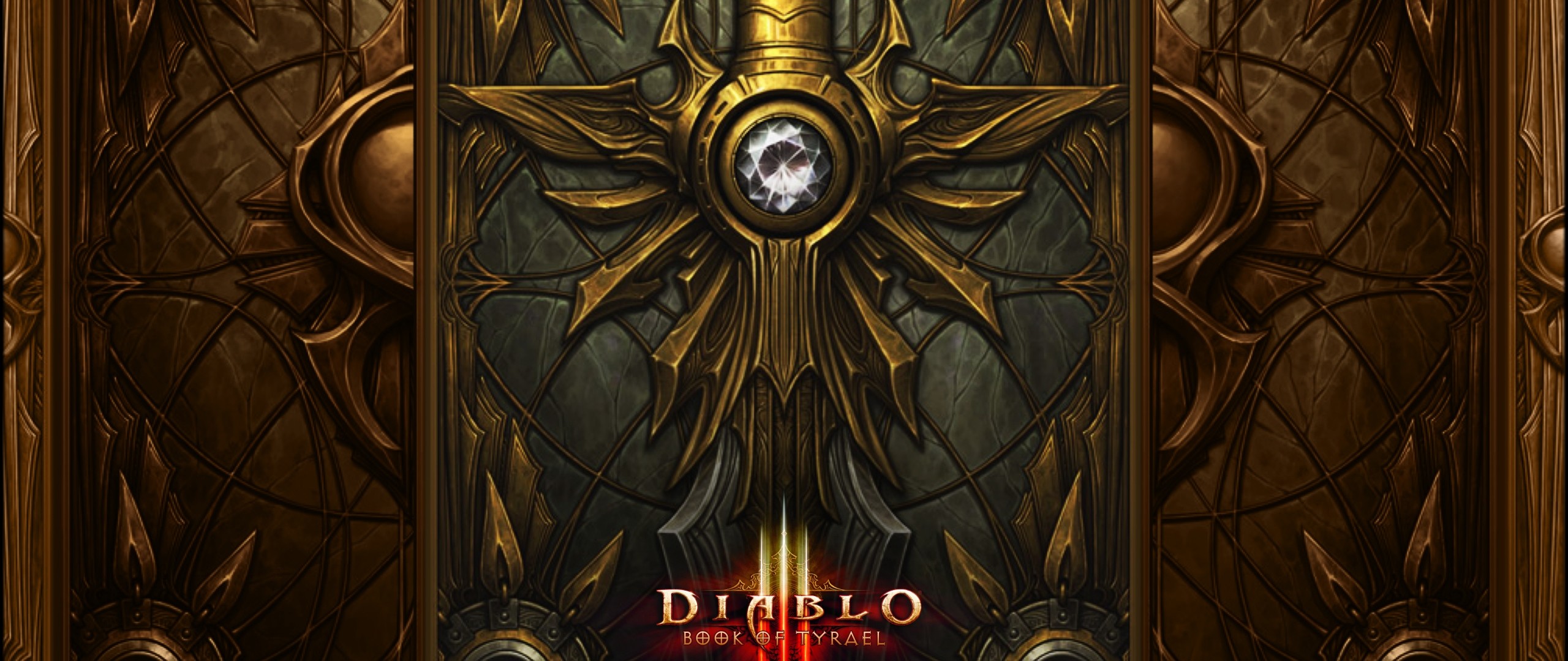 Diablo III: Book of Tyrael, Libro, Ornamenti dorati, 21:9 Full HD, sfondo widescreen