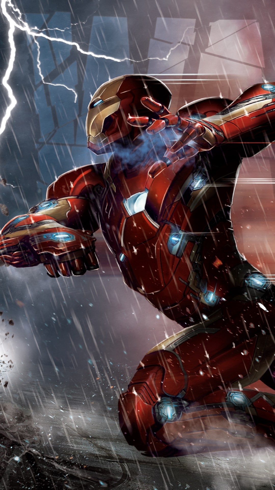 Iron Man, Captain America: Civil War, Armatura, Pioggia, Full HD, wallpaper per smartphone