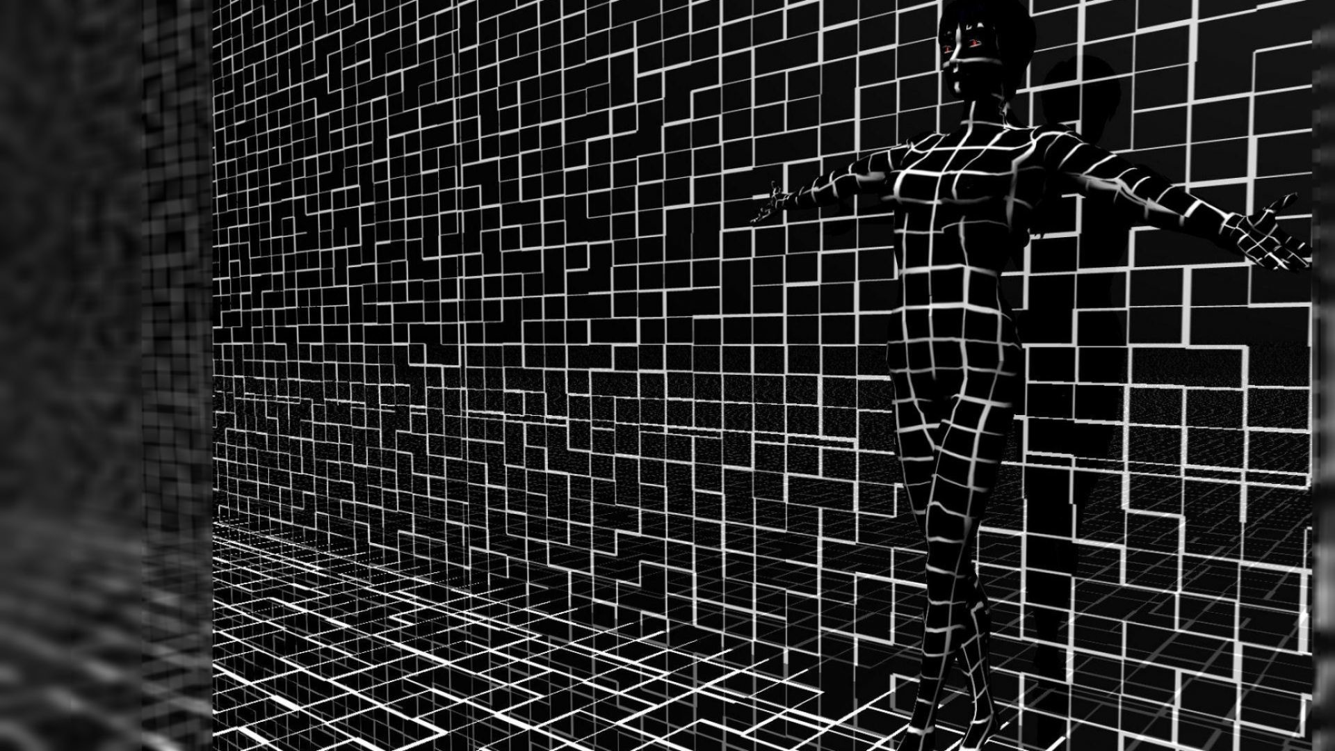 Griglia, Bianco e nero, Full HD, sfondo per PC