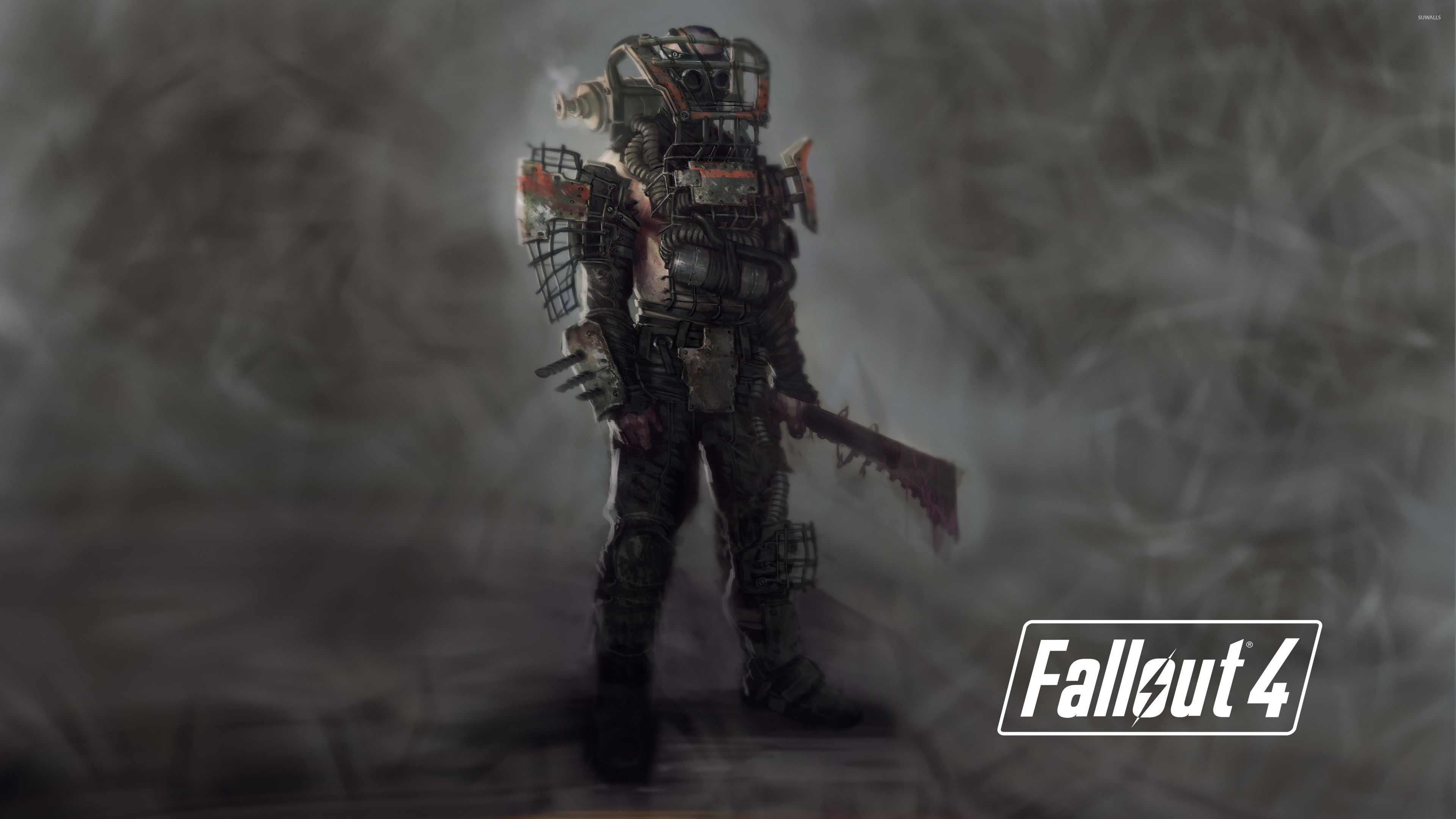 Fallout 4, Predone, Logo, Nebbia, 4K, sfondo Windows 11