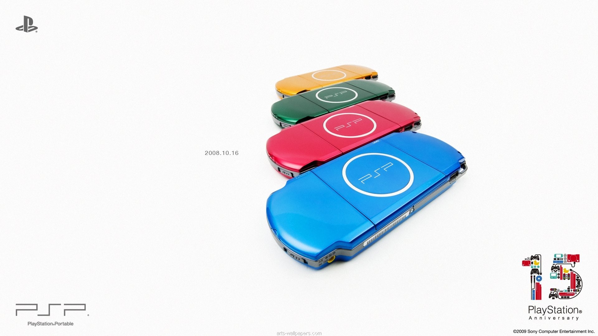 PSP, PlayStation Portable, Console portatile, Colori, 16:9 Full HD, sfondo widescreen