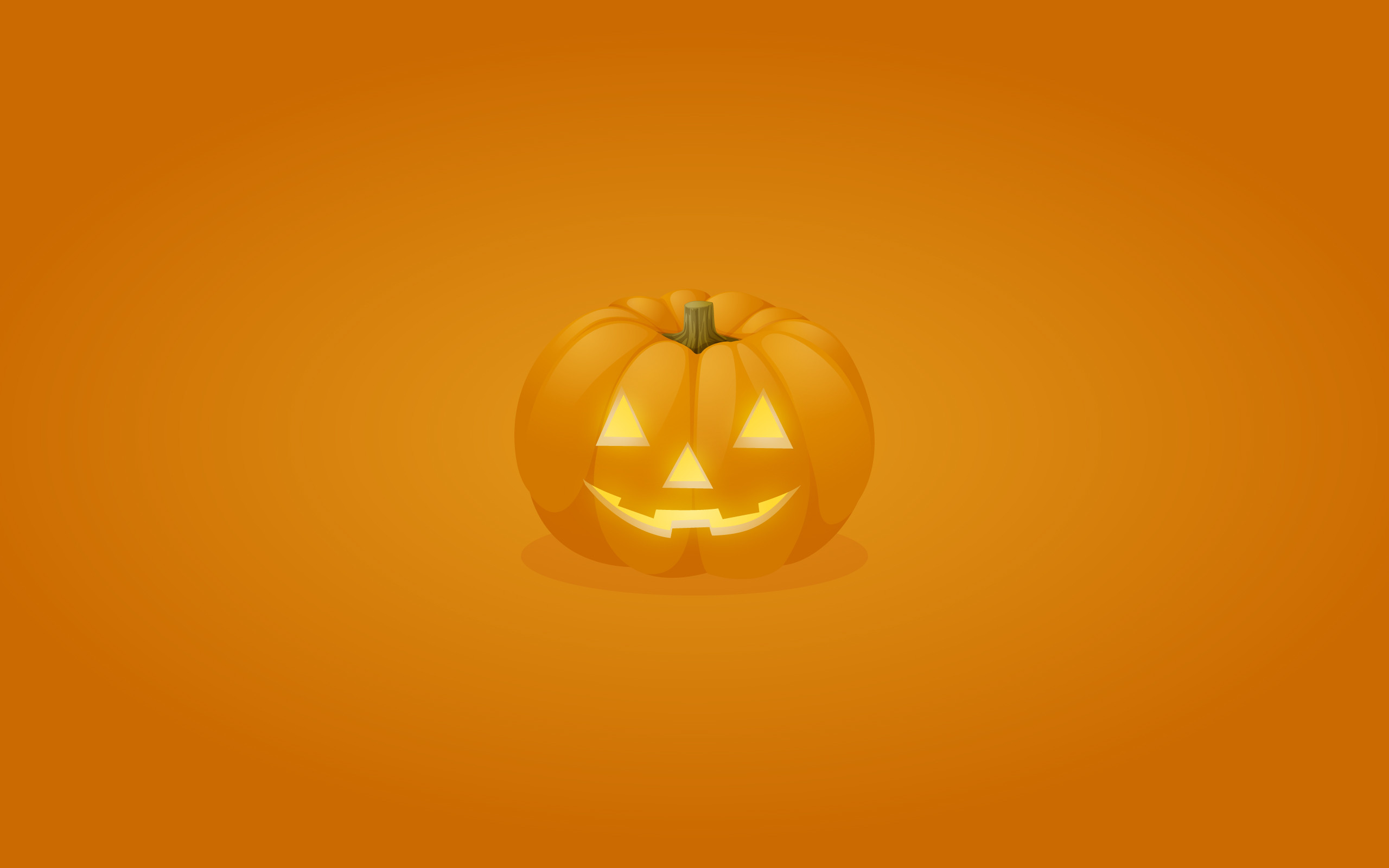 Jack-o'-lantern, Sfondo arancione, Minimalismo, Zucca, Halloween, wallpaper per portatile