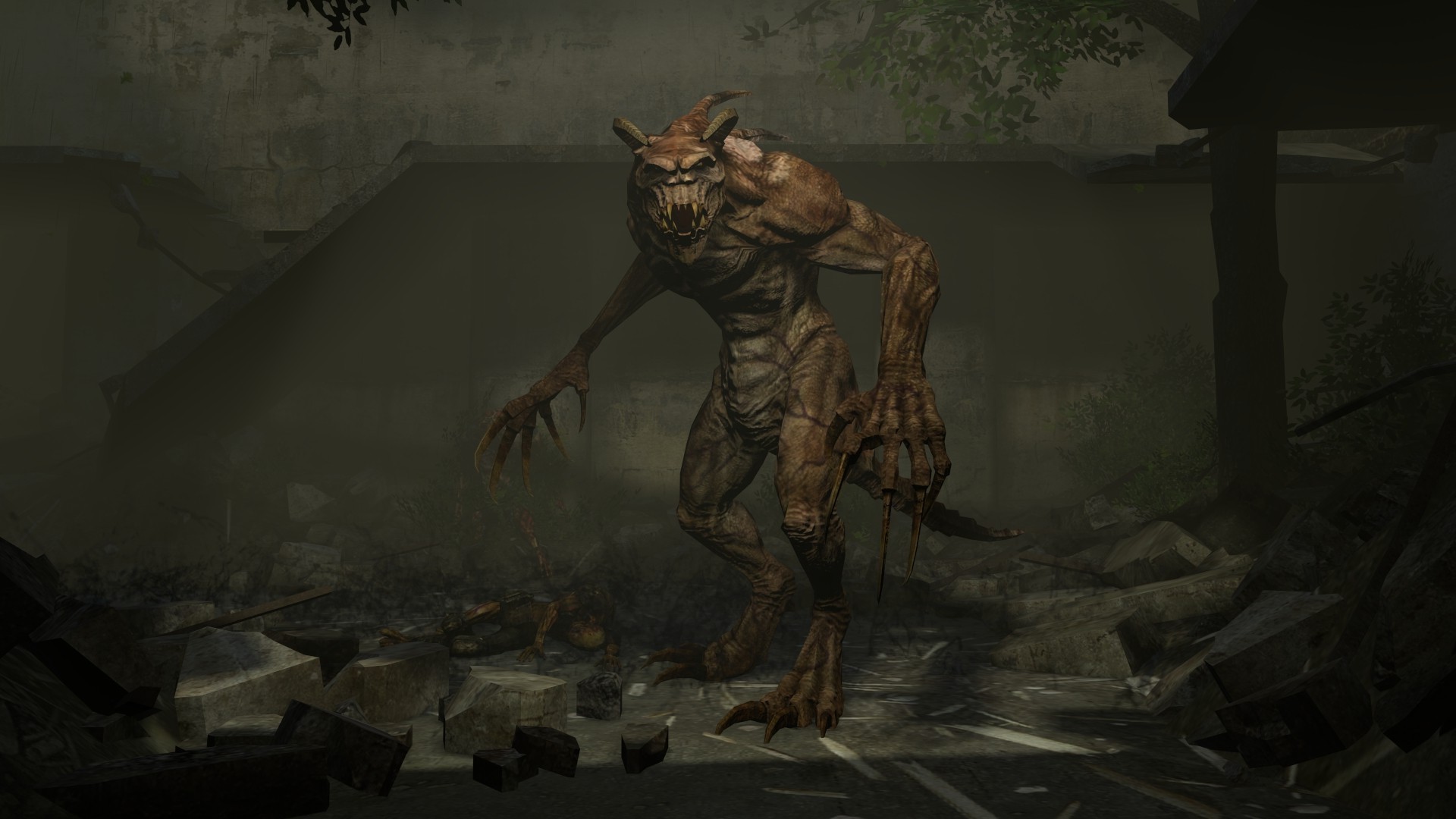 Deathclaw, Fallout, Rovine, Oscurità, 1920x1080, sfondo per PC