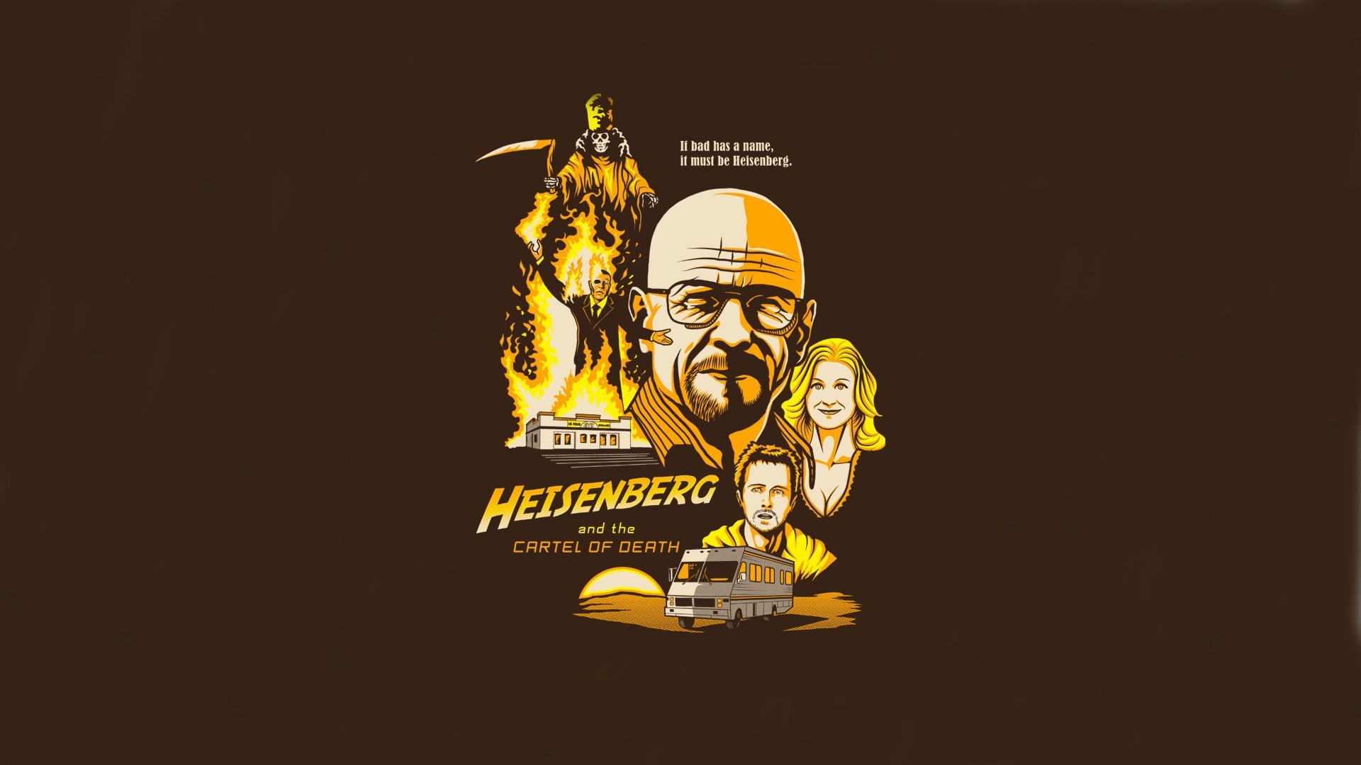 Heisenberg, Breaking Bad, Illustrazione, Poster, Full HD, sfondo desktop