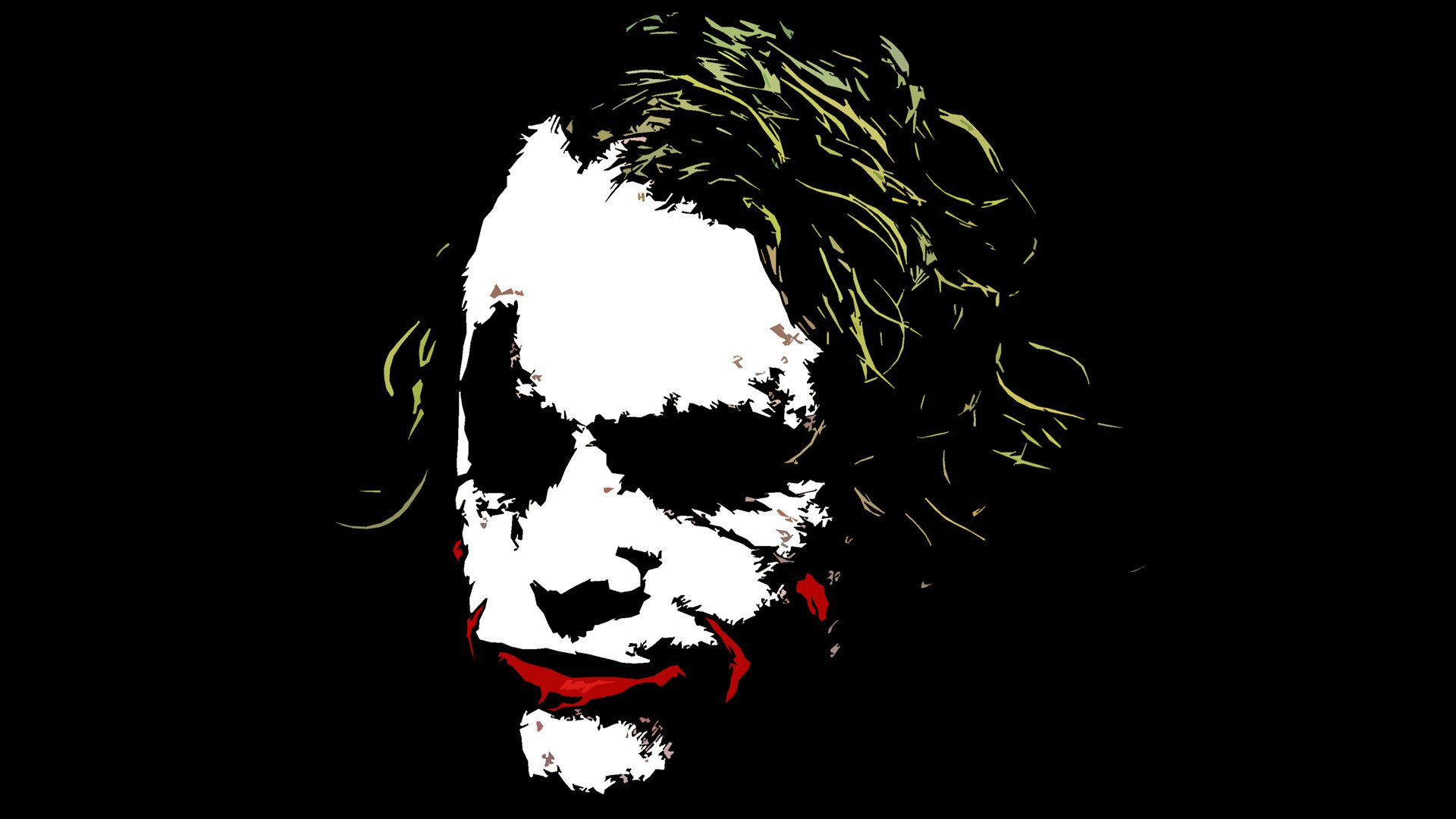 Joker, Heath Ledger, Bianco e nero, Minimalista, Full HD, sfondo per portatile