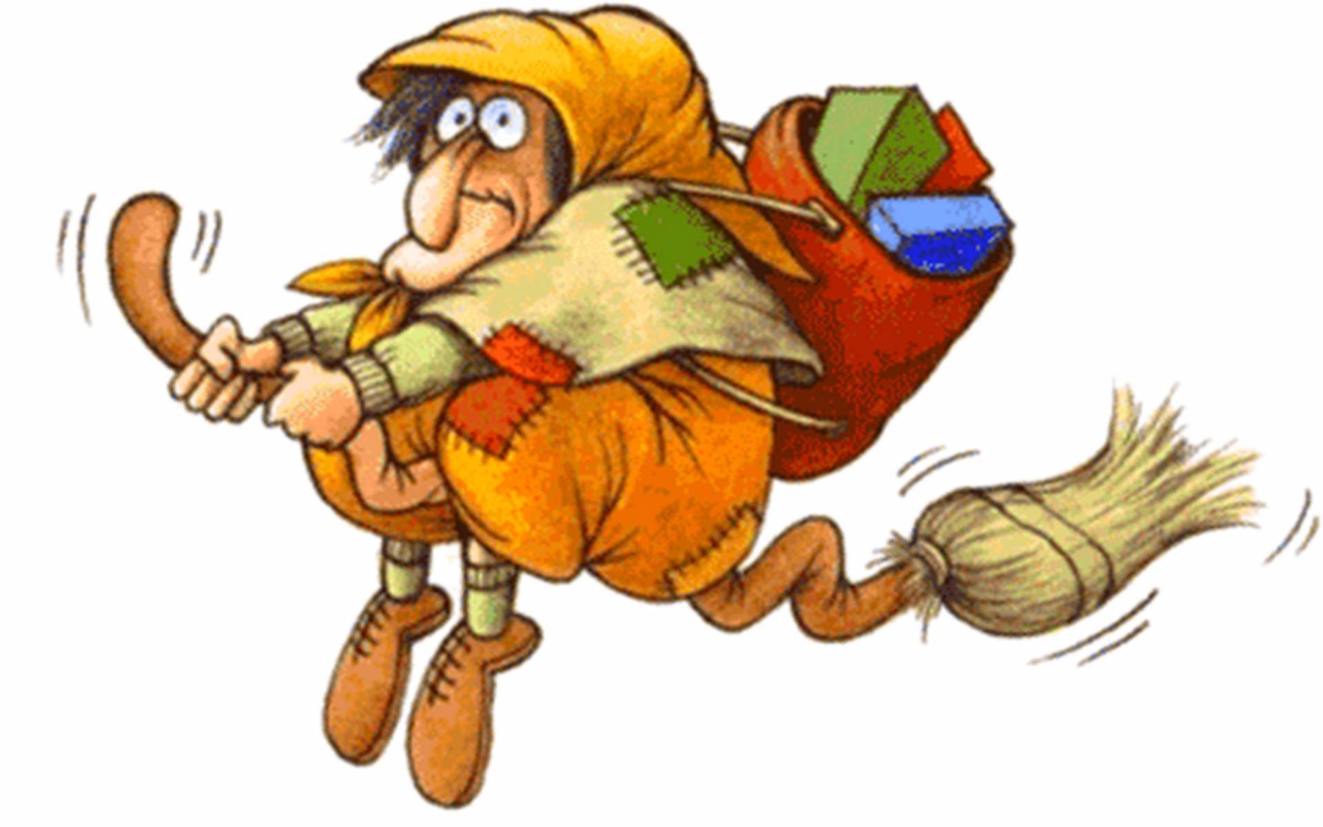 Befana, Scopa, Illustrazione, Caricatura, 1920x1200, sfondo per PC
