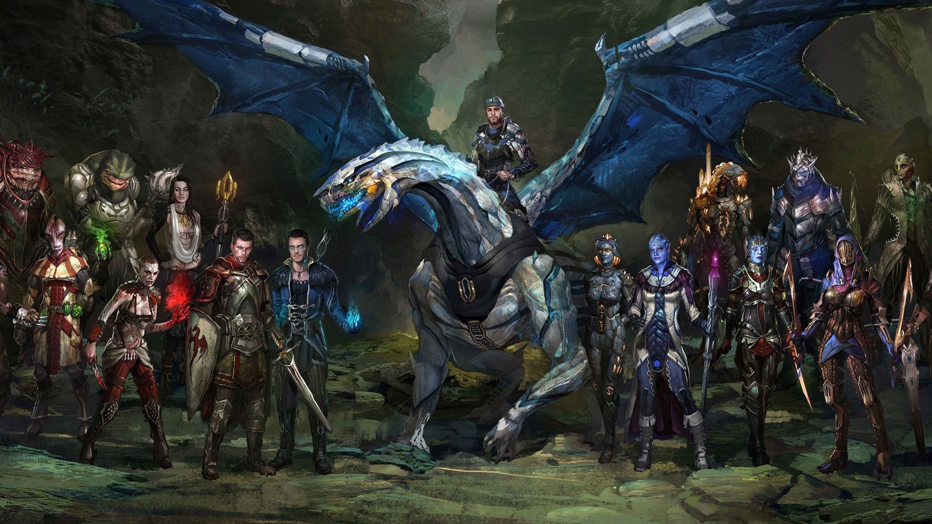 Dragon Age, Drago, Personaggi, Party, Fantasy, Full HD, sfondo per portatile