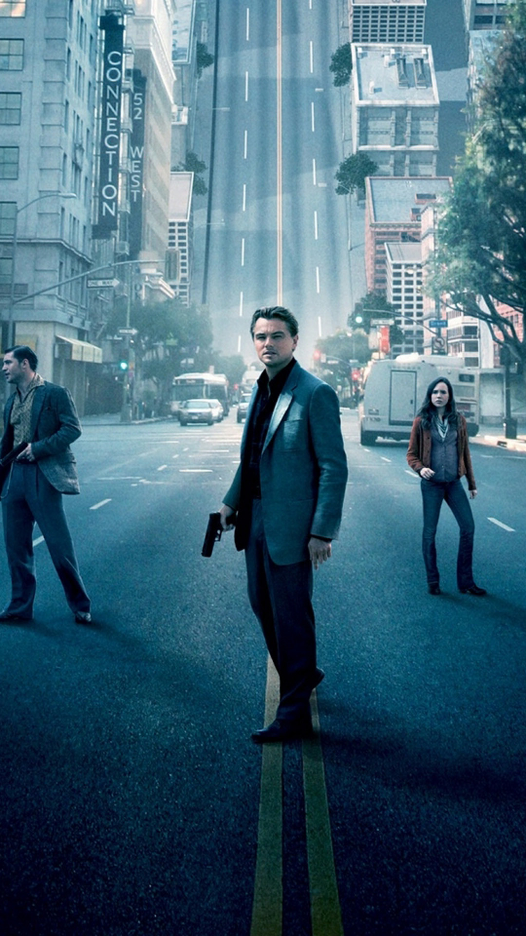 Inception, Leonardo DiCaprio, Strada, Locandina, Full HD, sfondo per smartphone