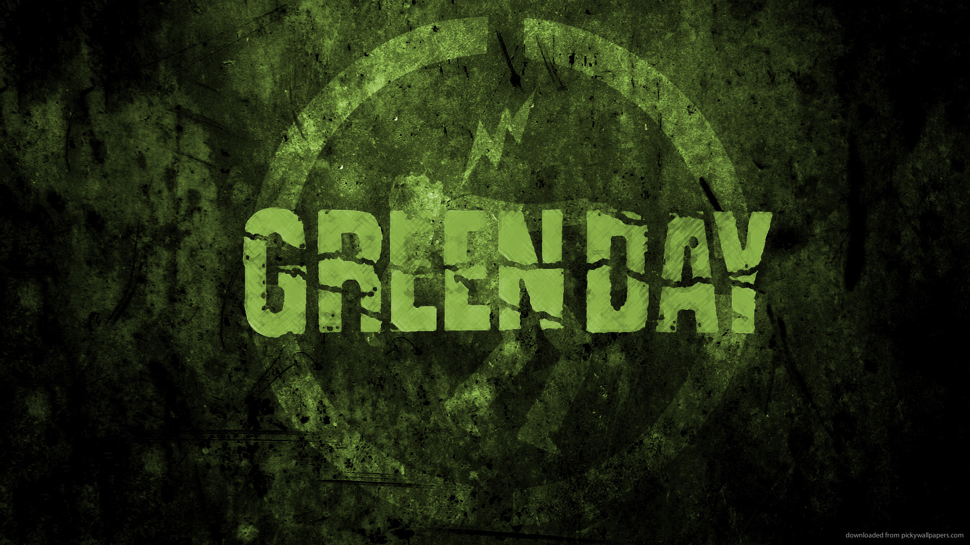 Green Day, Logo, Verde scuro, Grunge, Full HD, sfondo Windows 11