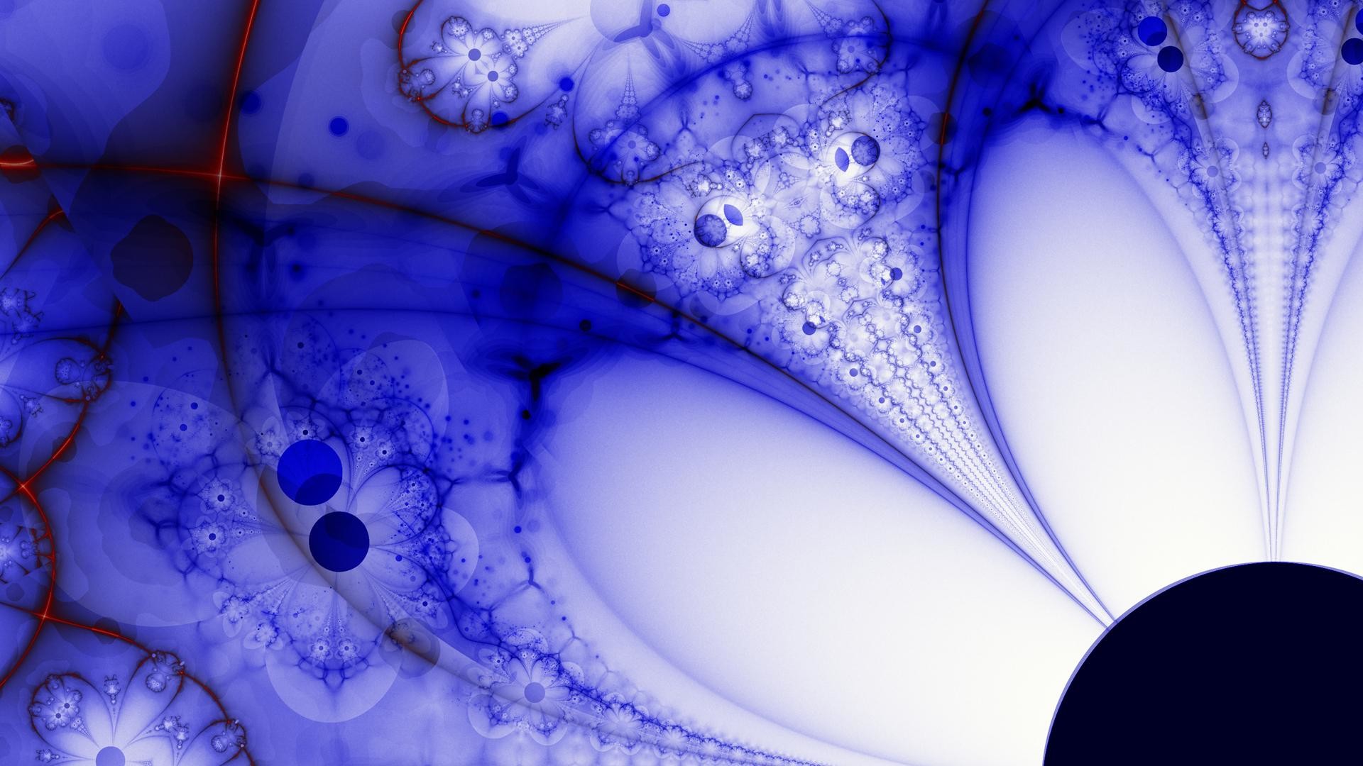 Arte frattale, Blu e bianco, Astratto, 1920x1080, sfondo per PC