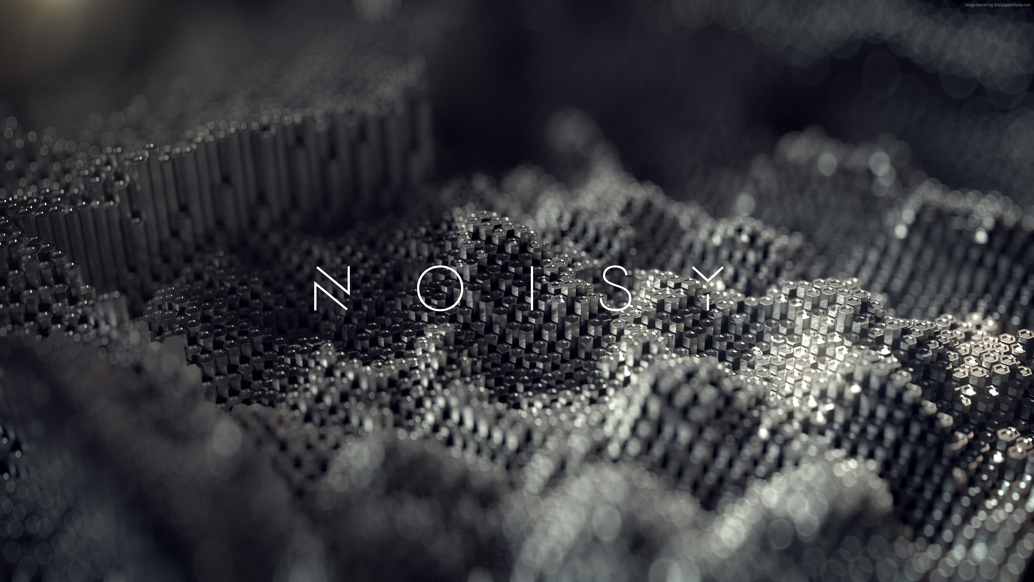 Noisy, Astratto, Rendering 3D, Grigio, immagine di sfondo MacBook