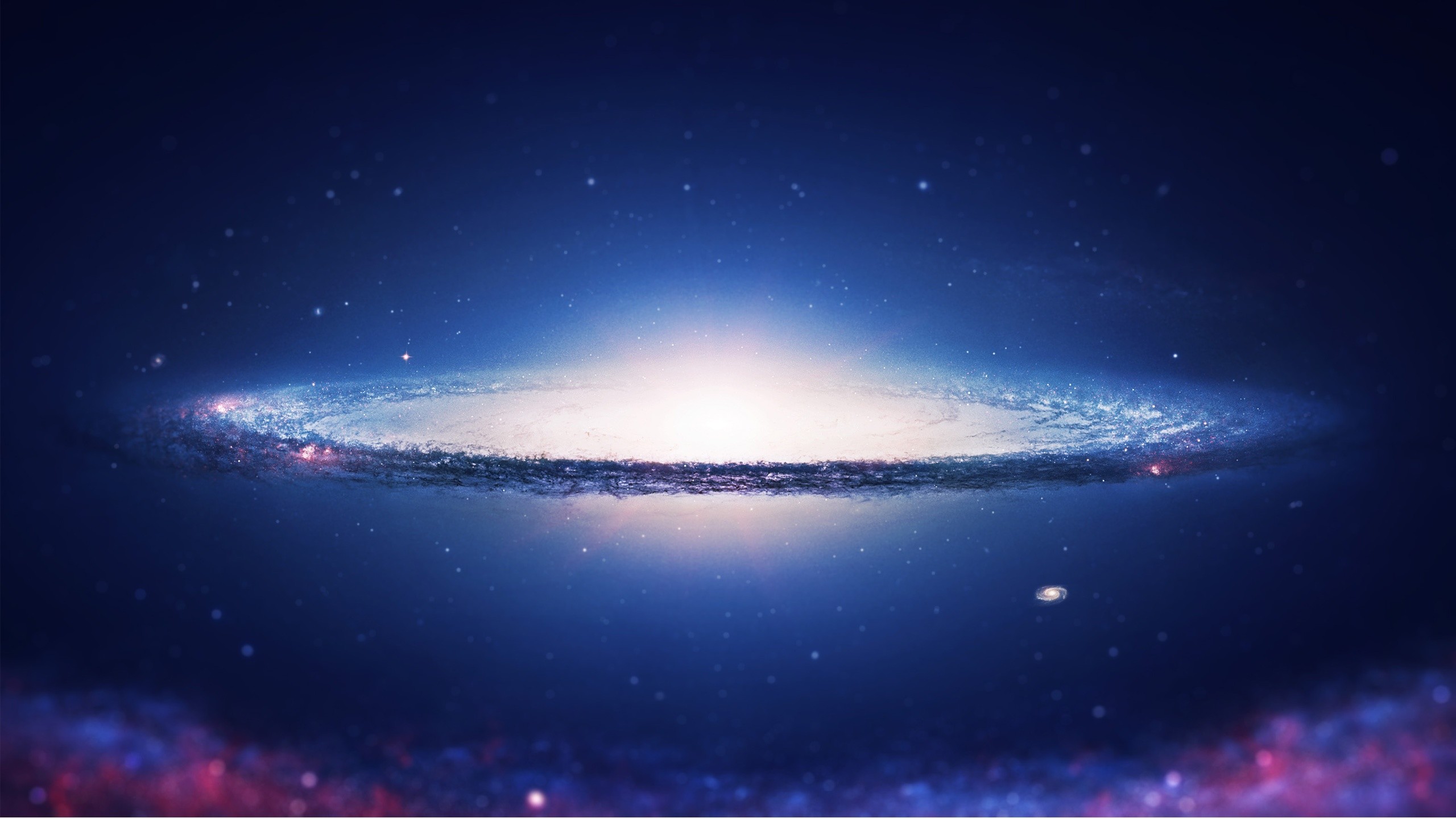 Galassia Sombrero, Galassia, Spazio profondo, Blu, 2K 1440p, sfondo desktop
