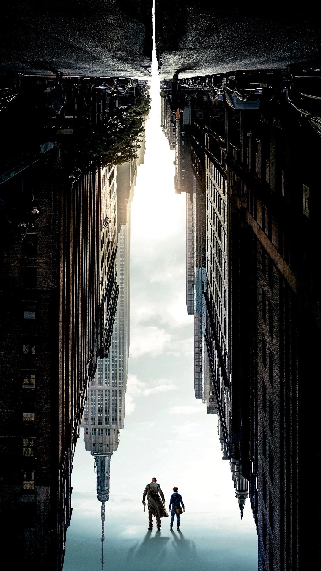 Grattacieli, Vista dal basso, Città, Fantascienza, sfondo iPhone 16 verticale