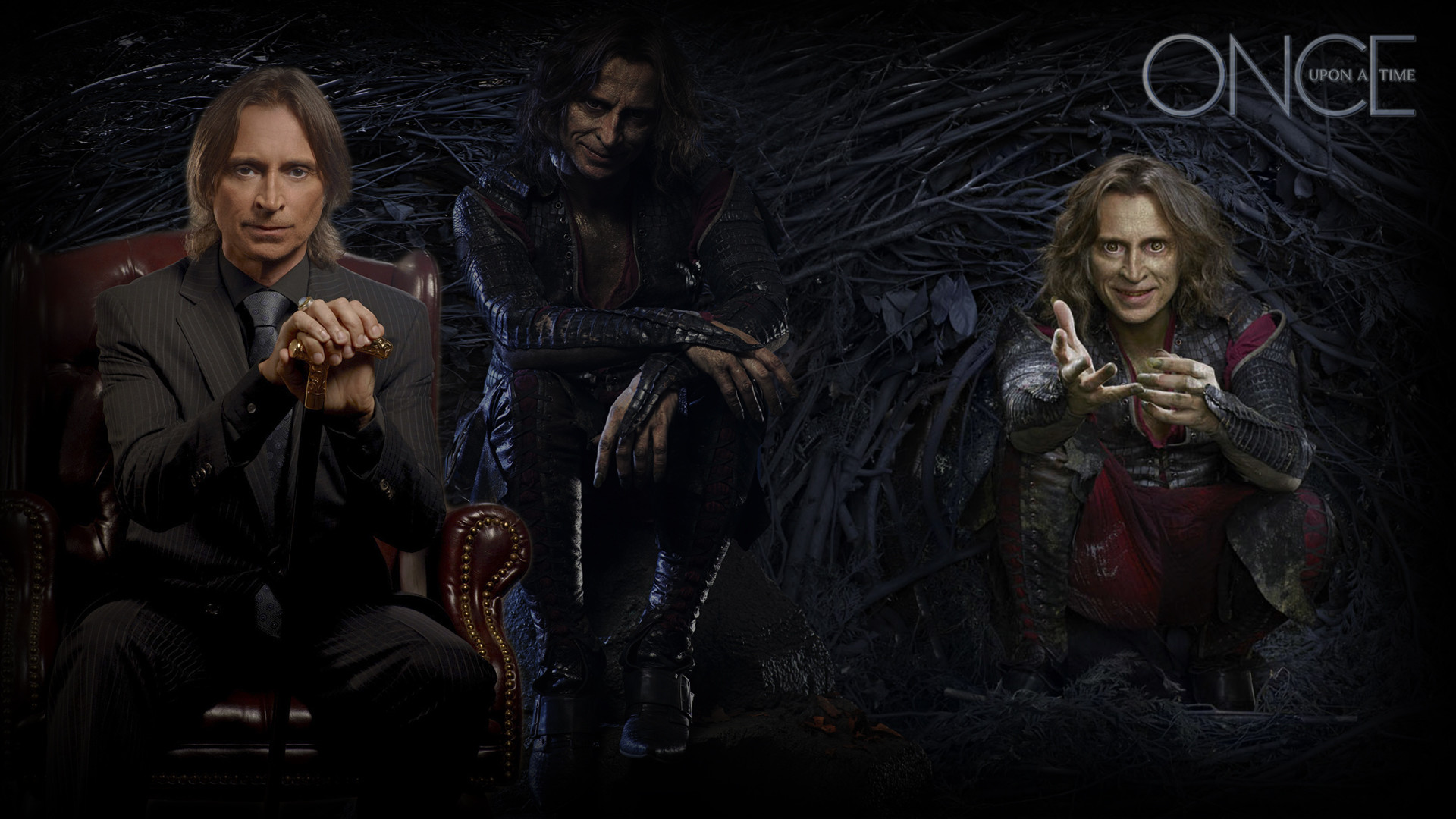 Tremotino, Signor Gold, Robert Carlyle, C'era una volta, Toni scuri, sfondo Windows 11