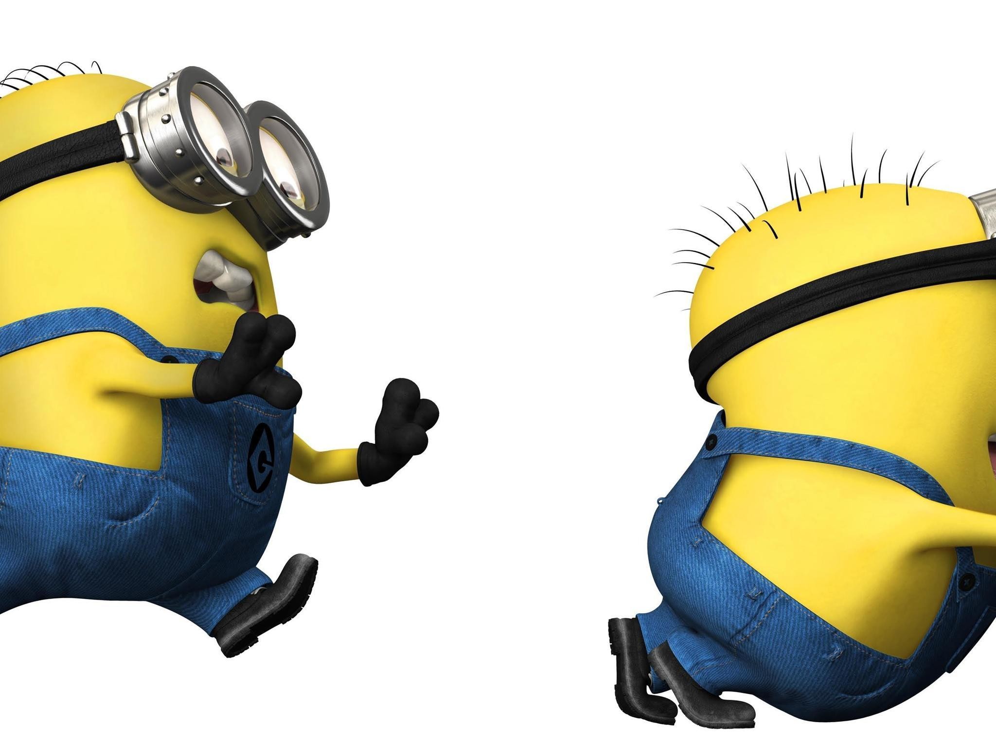 Minions, Corsa, Sfondo bianco, Full HD, schermata di blocco iPad