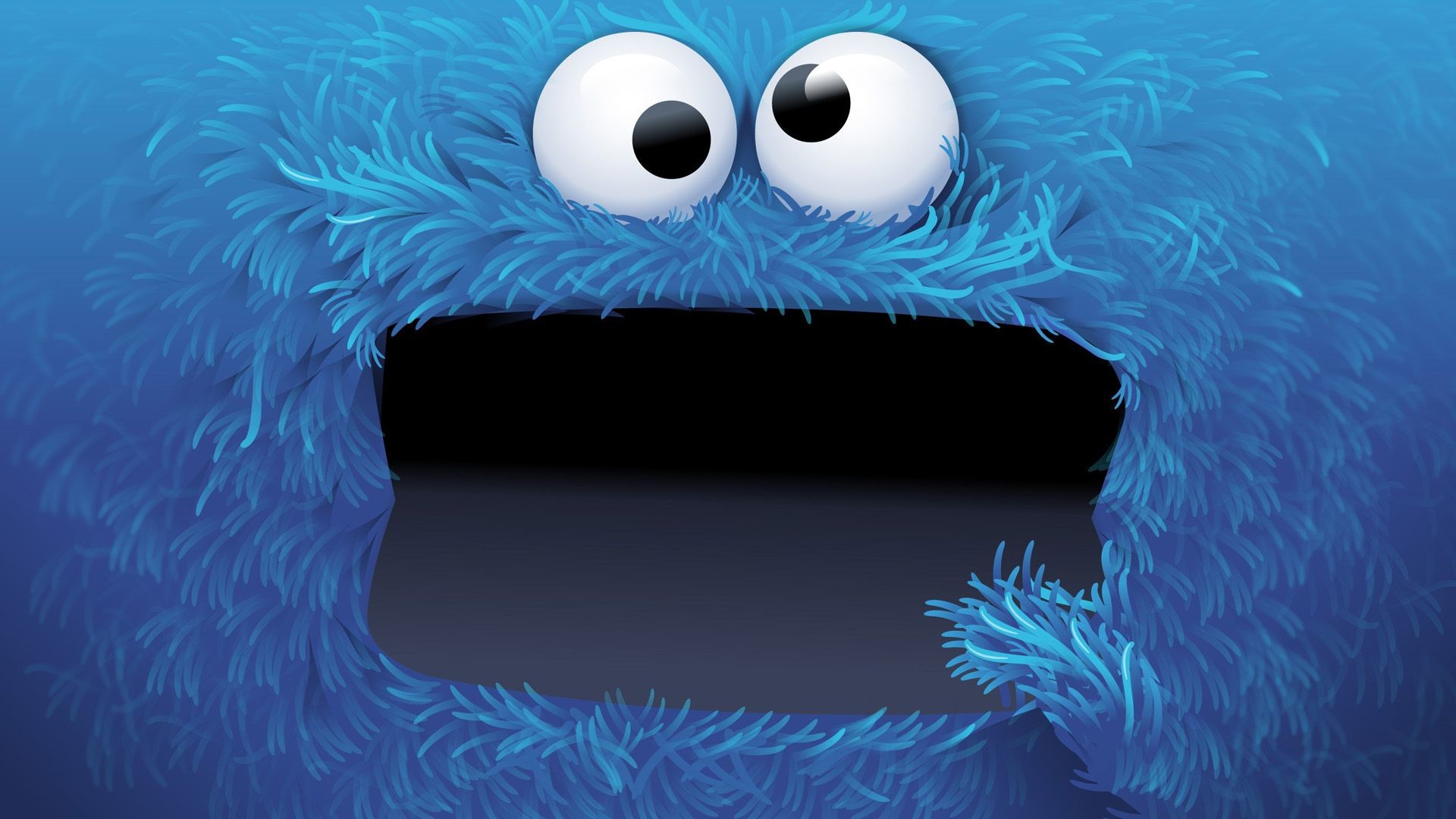 Cookie Monster, Sesame Street, Pelliccia blu, Occhi, Full HD, wallpaper per portatile