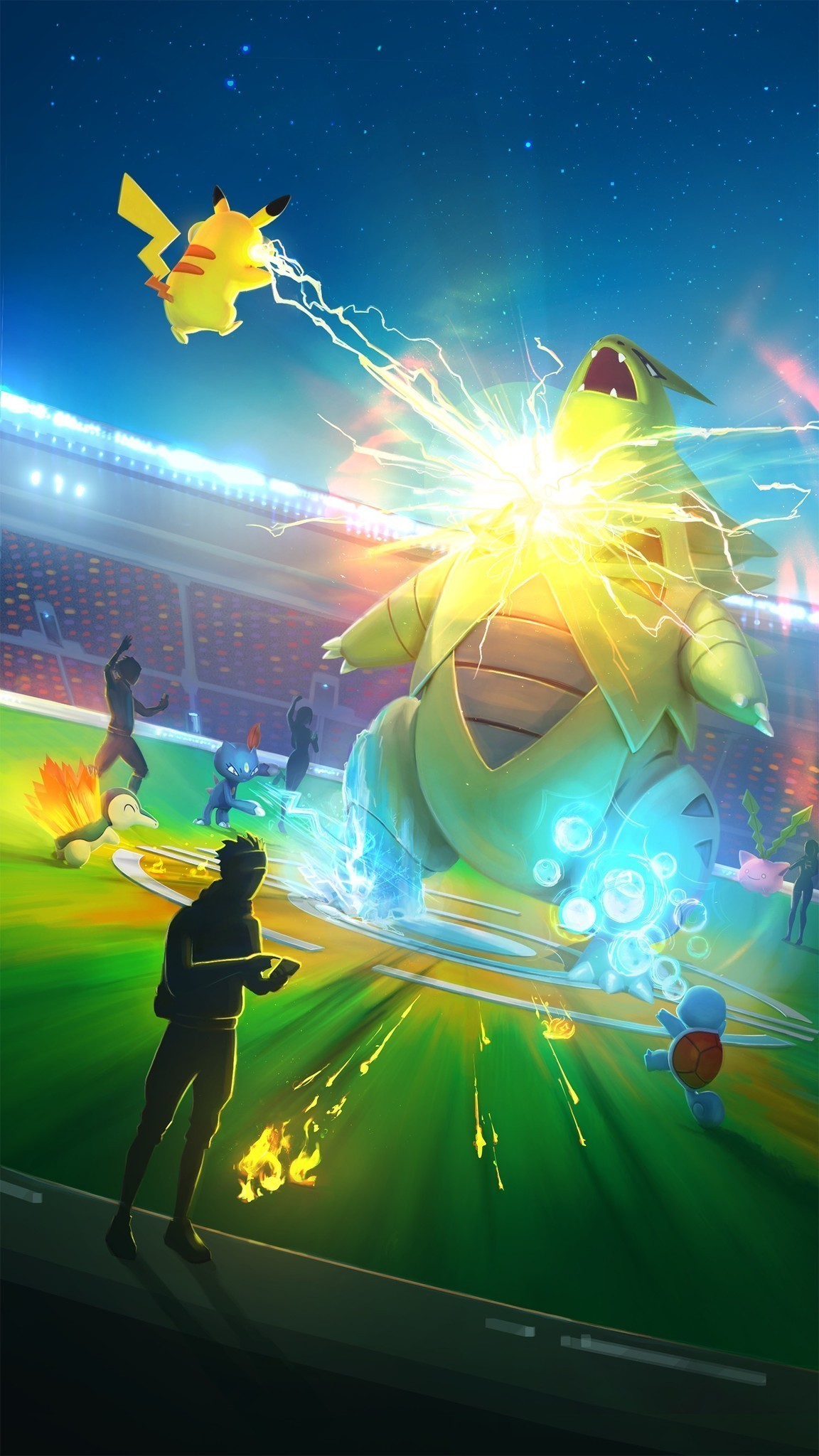 Pokémon GO, Pikachu, Palestra, Allenatore, sfondo per iPhone e Android