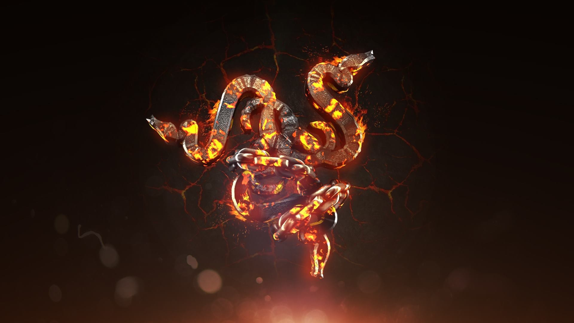 Razer, Logo, Fuoco, Serpente, 1920x1080, sfondo per PC