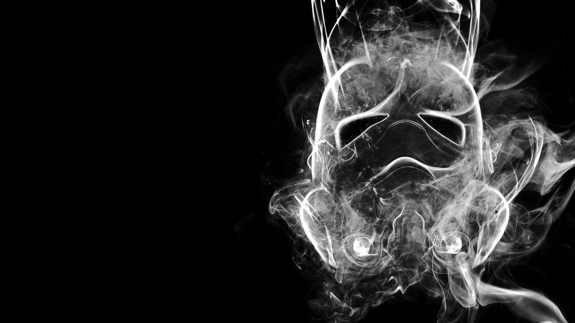 Stormtrooper, Star Wars, Fumo, Bianco e nero, Full HD, sfondo per PC e portatile