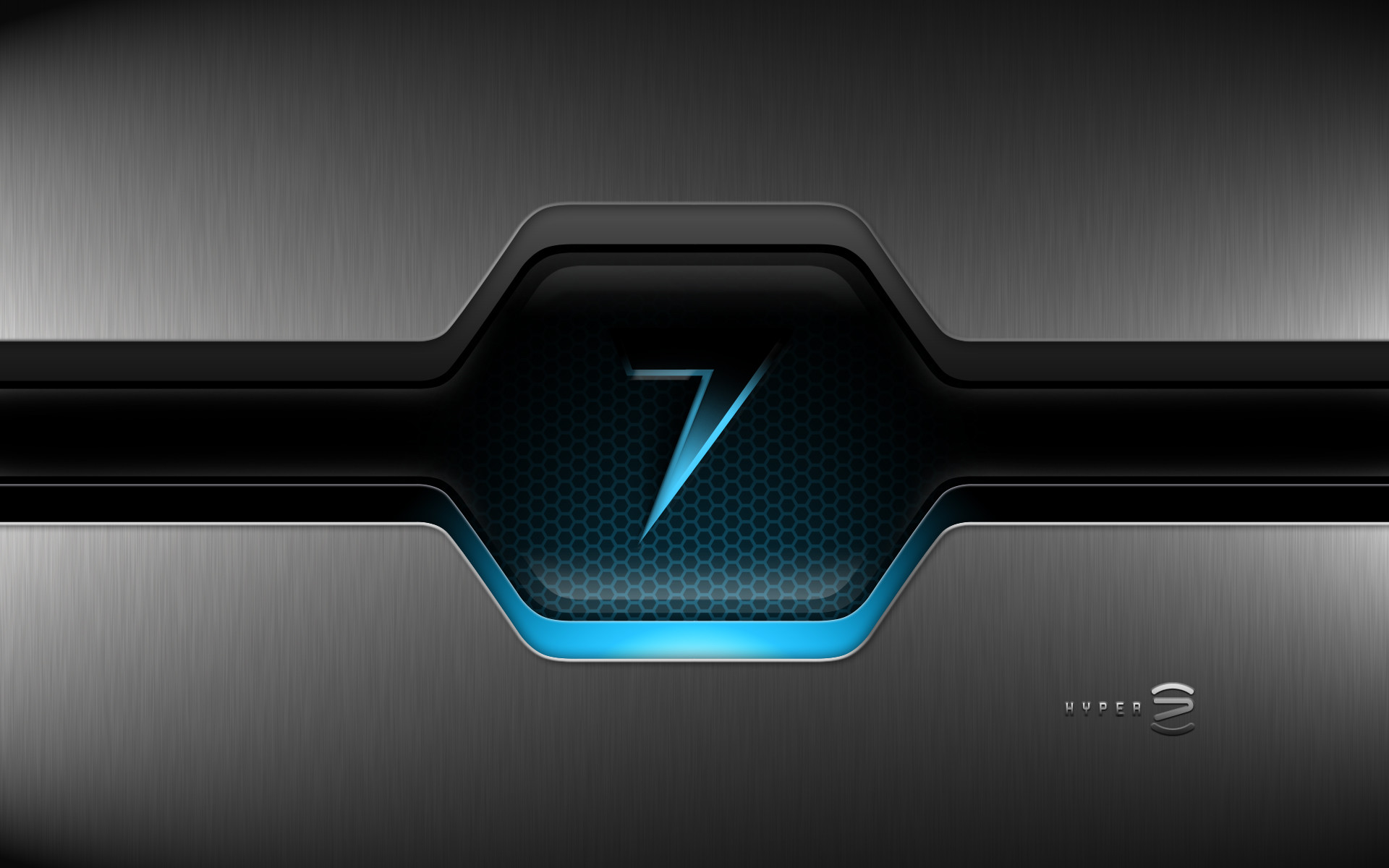 Windows 7, Numero 7, Metallo, Luci blu, 1920x1200, sfondo per PC