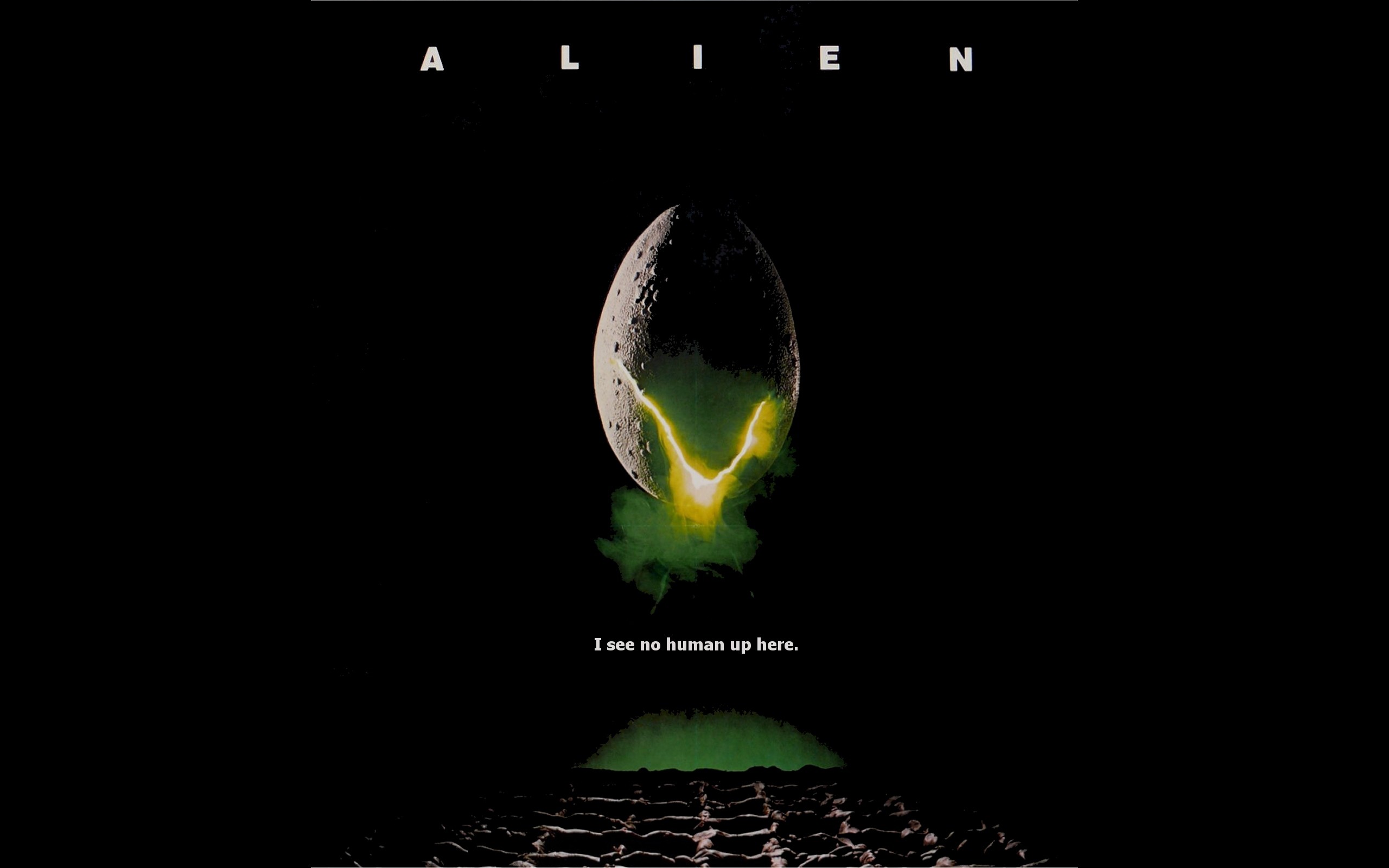 Alien, Uovo alieno, Locandina, Ridley Scott, Sfondo nero, 2K, wallpaper per PC