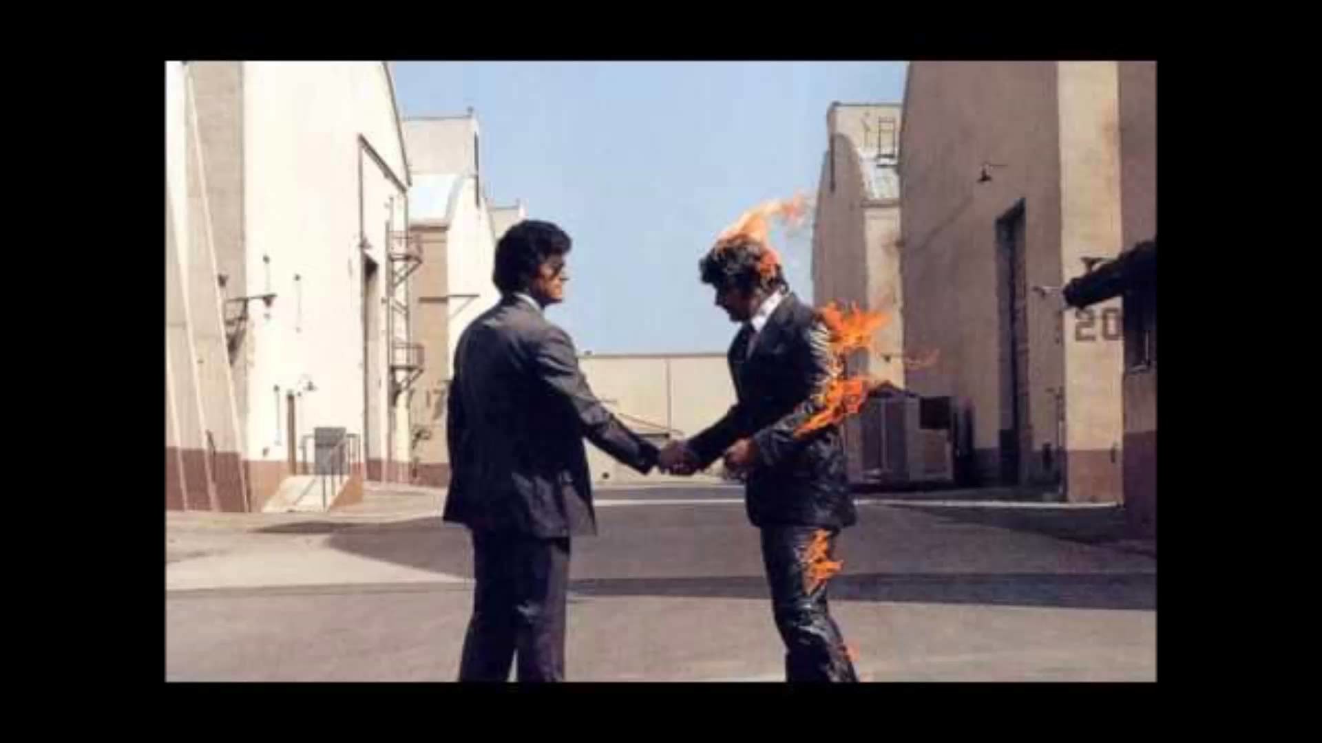 Pink Floyd, Wish You Were Here, Copertina album, Uomo in fiamme, Stretta di mano, sfondo Full HD