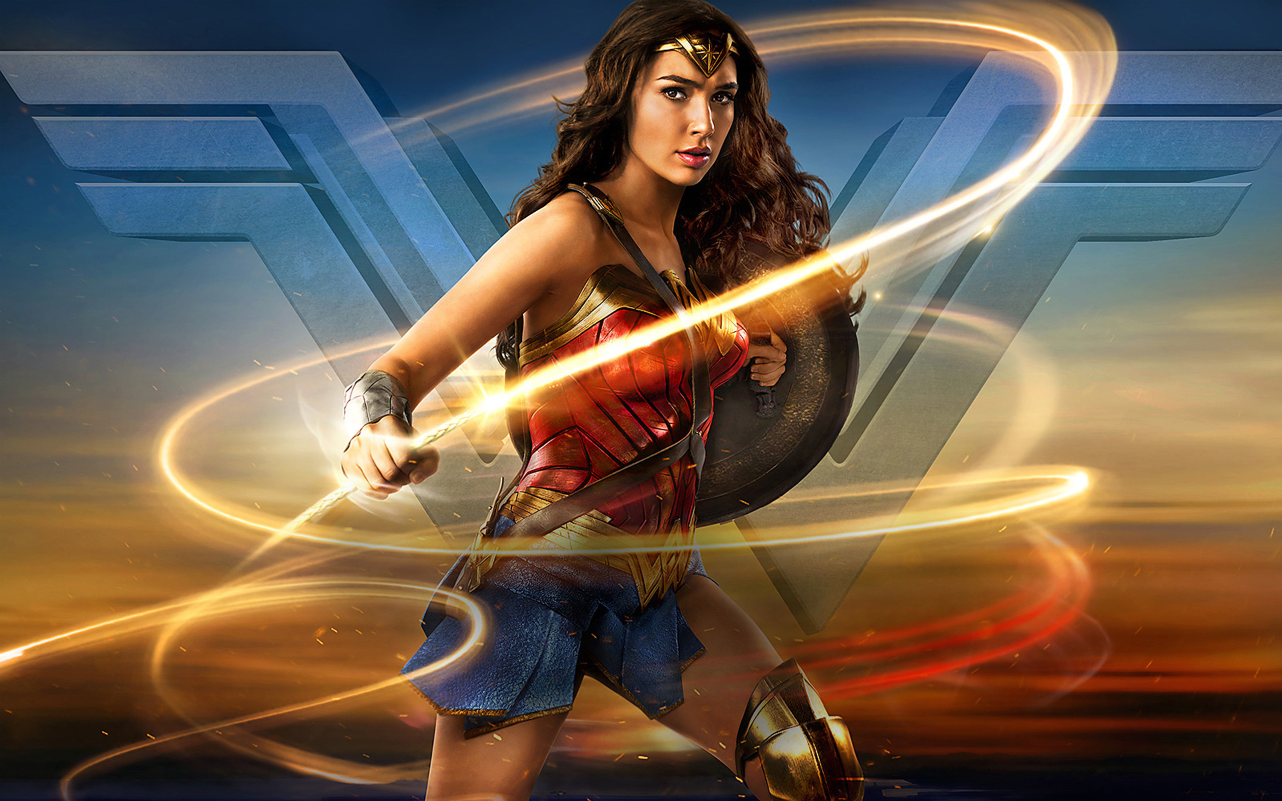 Gal Gadot, Wonder Woman, DC Comics, Lazo della verità, Logo, 2K 1600p, sfondo desktop