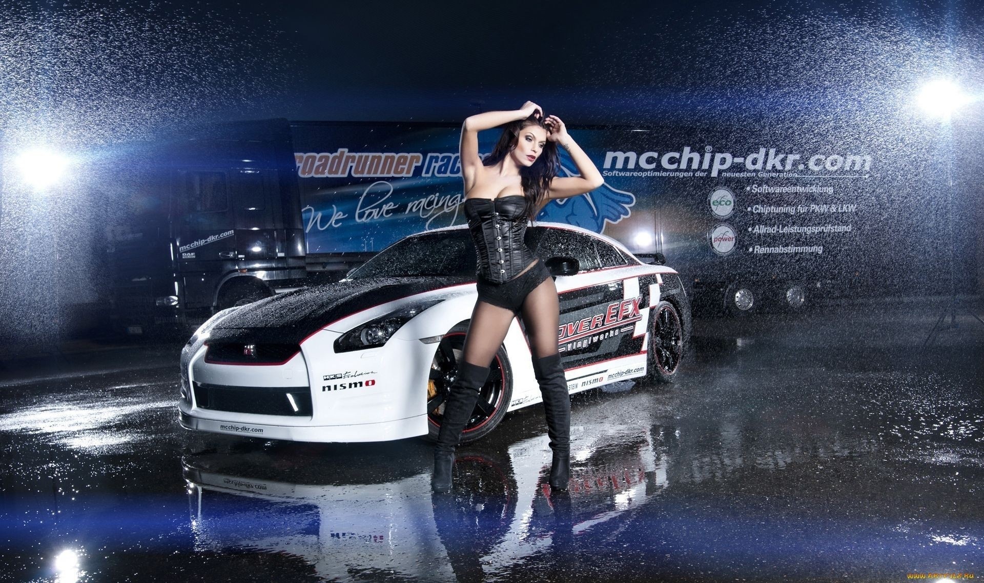 Nissan GT-R, Modella, Pioggia, Full HD, sfondo per portatile