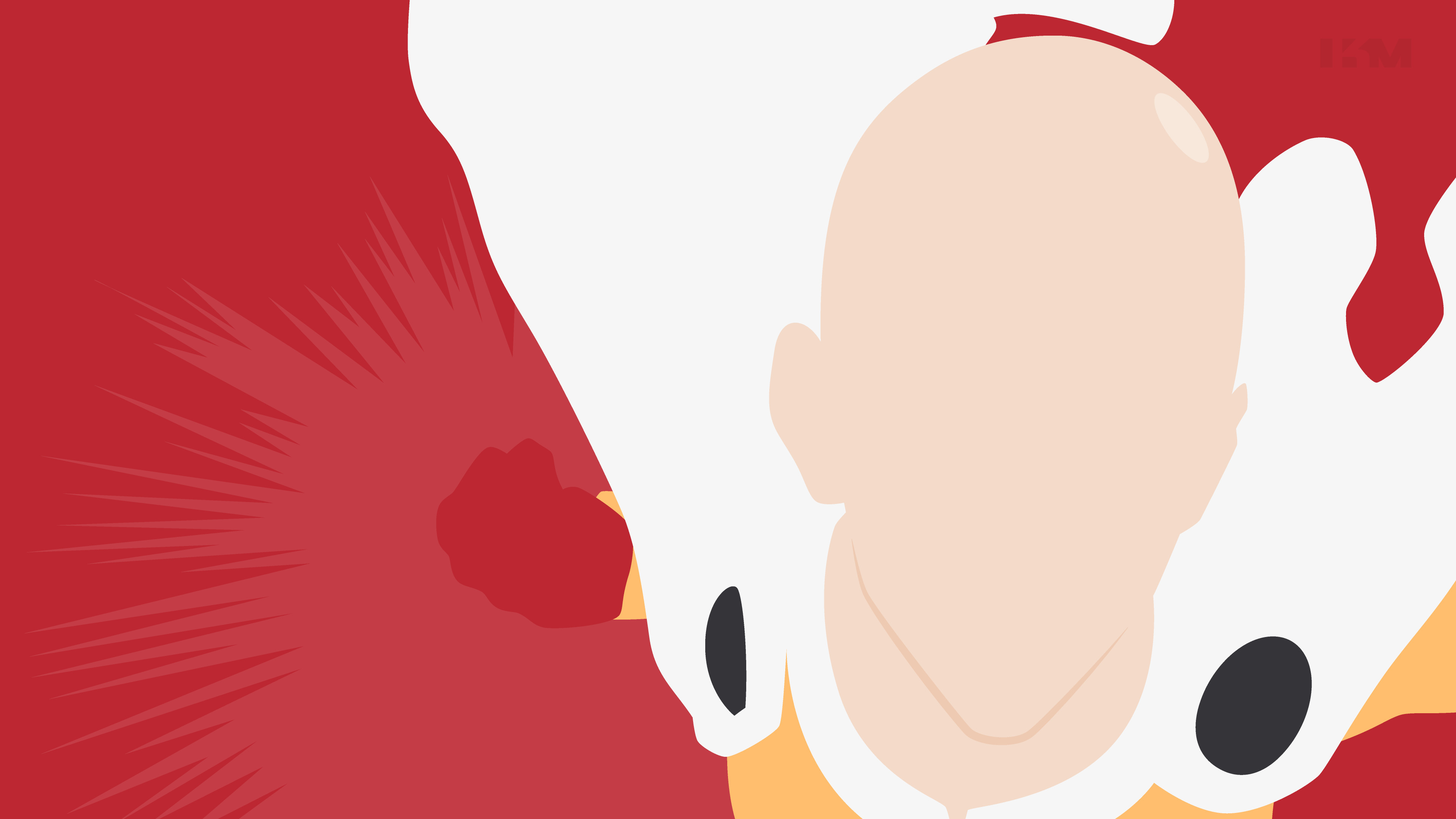 Saitama, One Punch Man, Minimalista, Rosso, 4K, sfondo per portatile